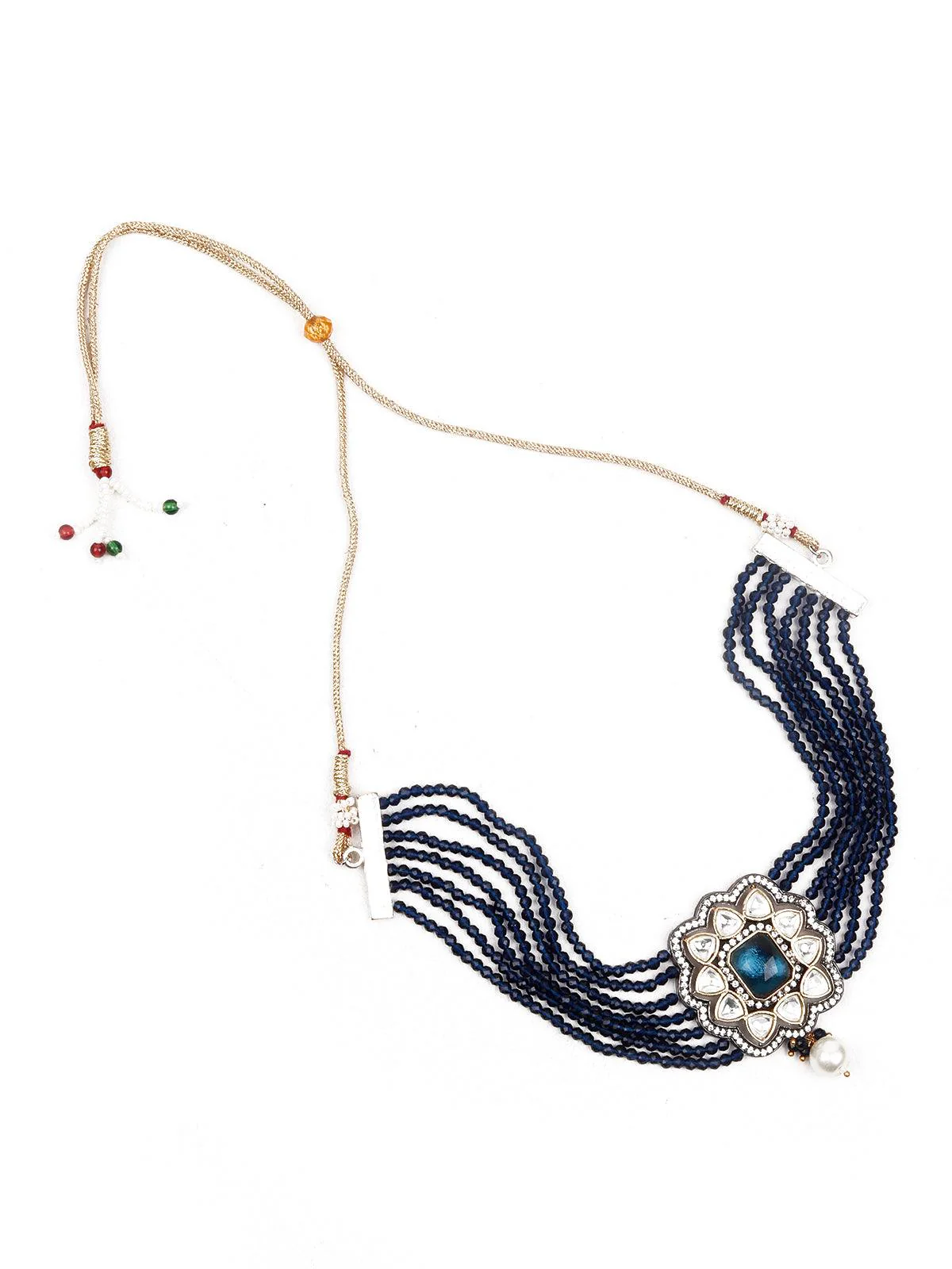 Odette Women Striking Navy Blue Choker - Image 4