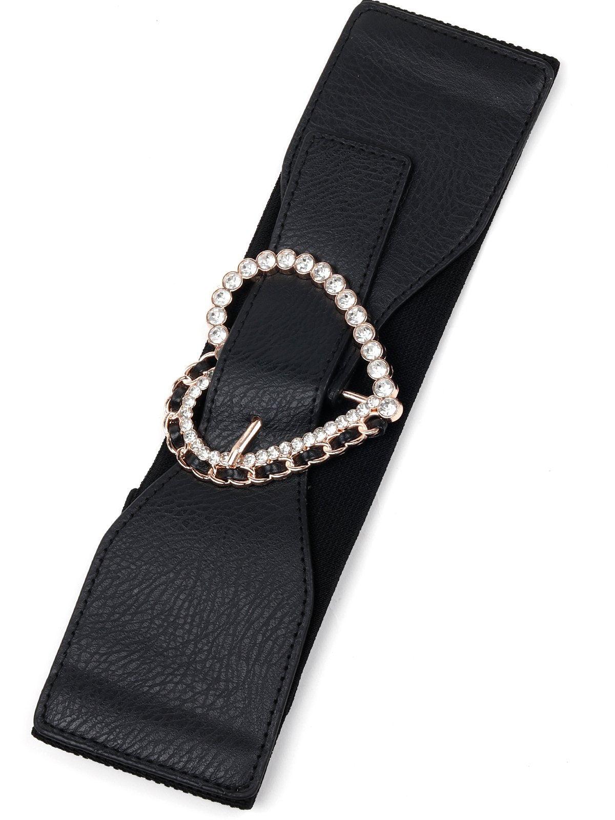 Odette  Black Elastic Belt For  Women - Image 3