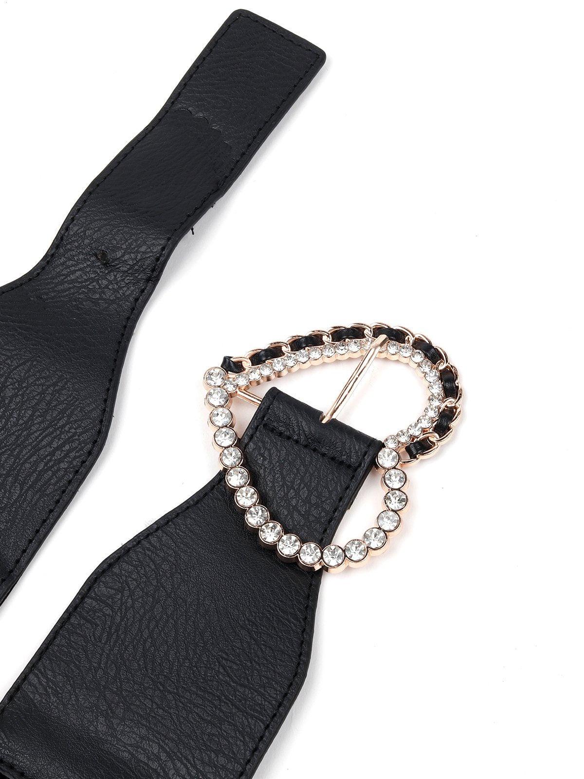 Odette  Black Elastic Belt For  Women - Image 5