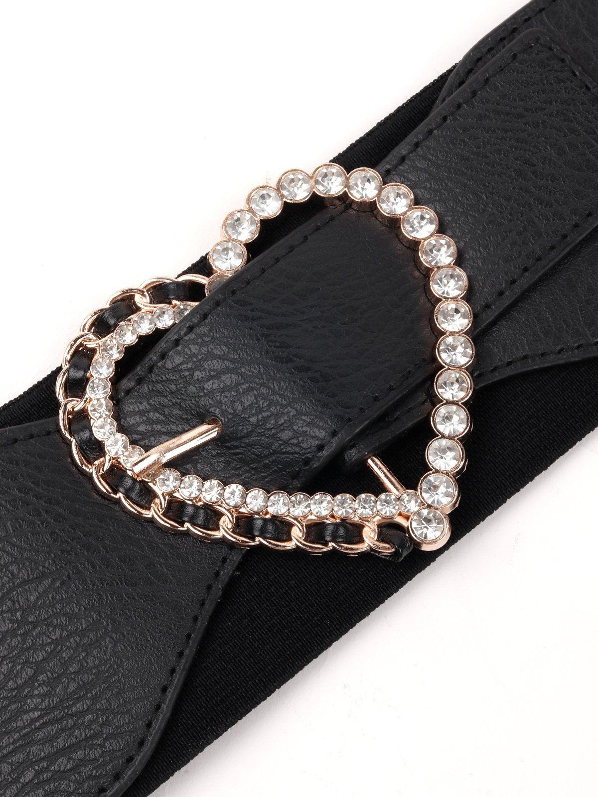 Odette  Black Elastic Belt For  Women - Image 6