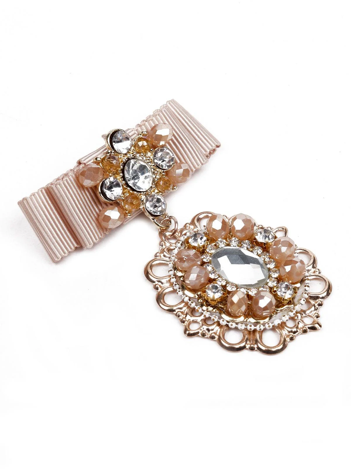 Odette Women Orange Metal Brooch - Image 4