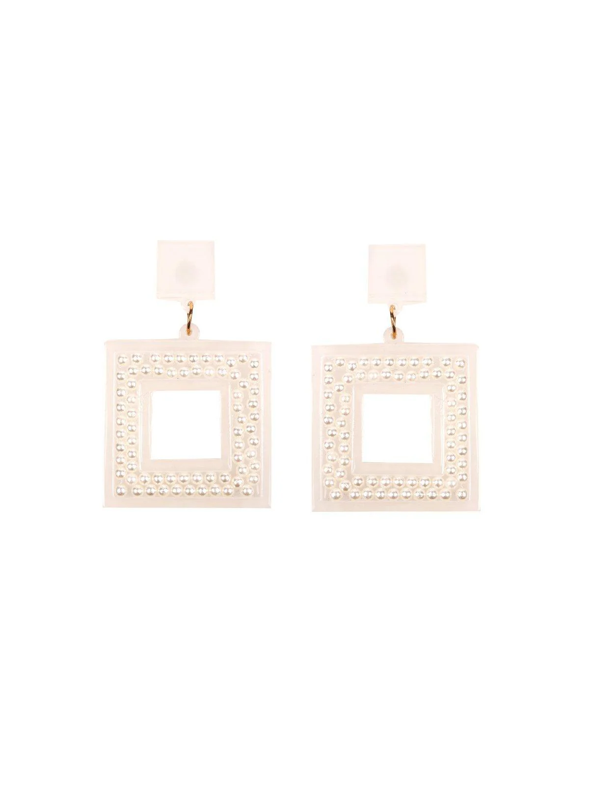 Odette Women White Metal Earrings - Image 3