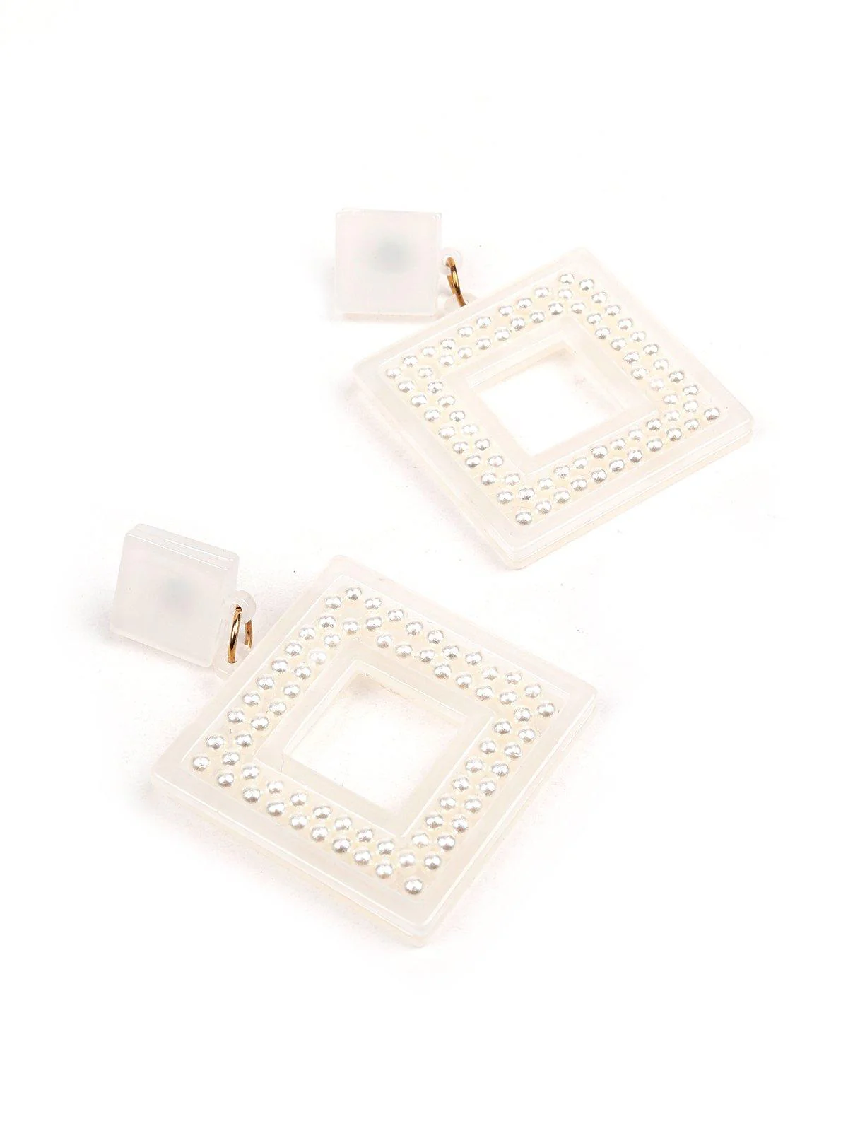Odette Women White Metal Earrings - Image 5