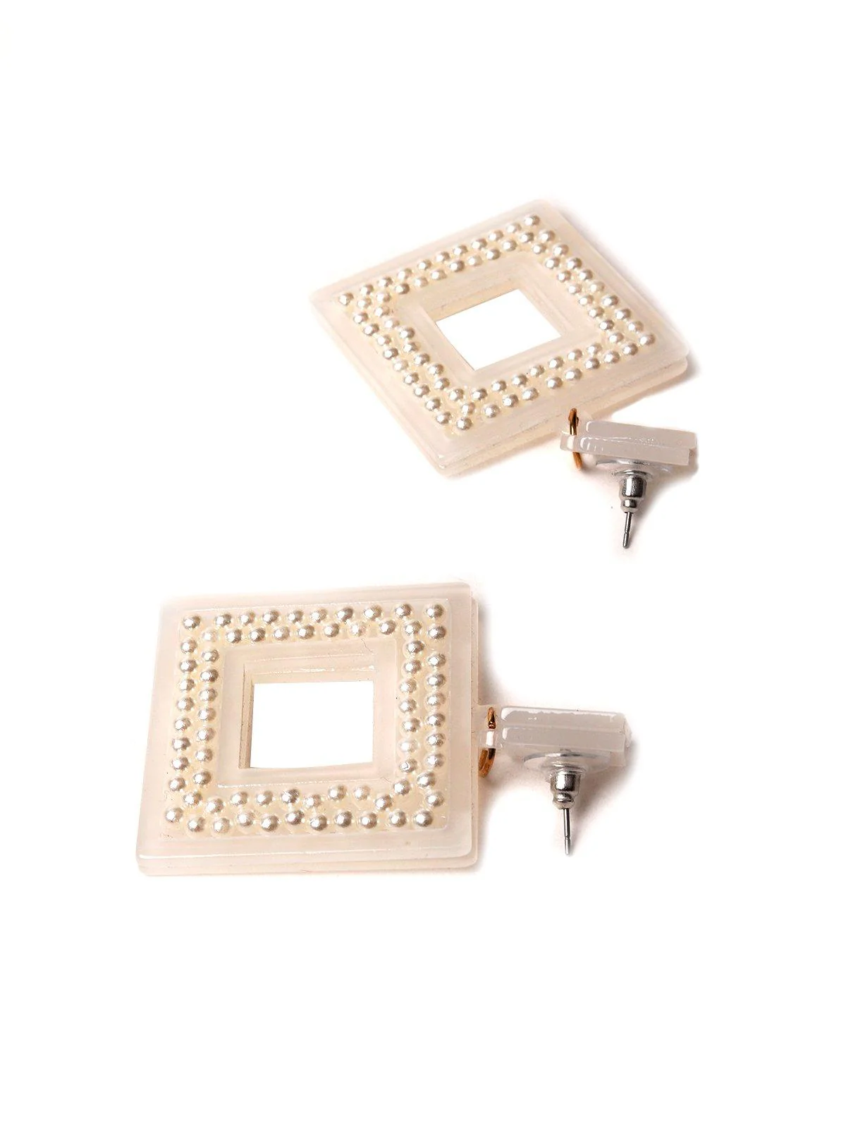 Odette Women White Metal Earrings - Image 6
