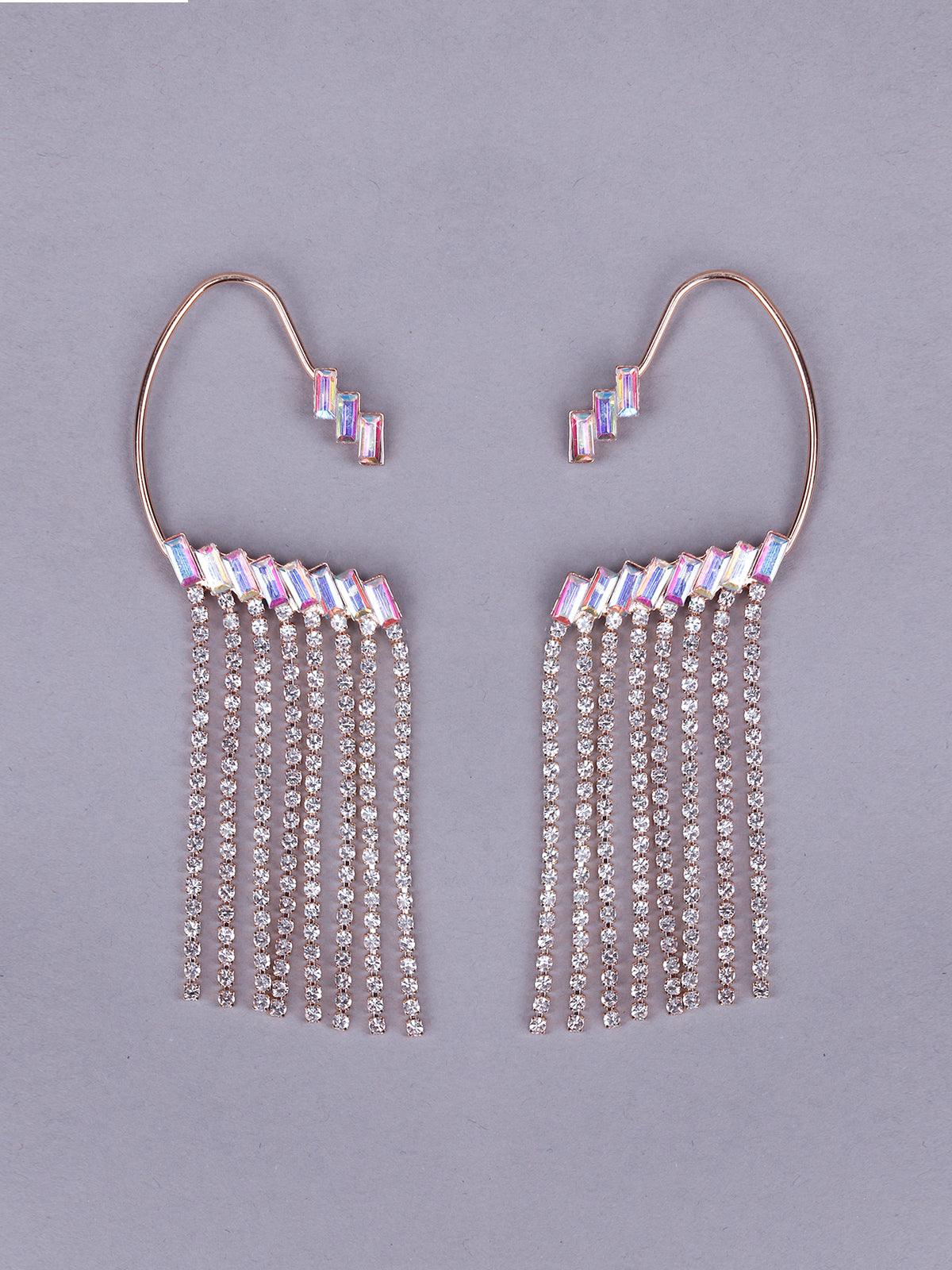 Odette Women Gold Drop Metal Earrings - Image 3
