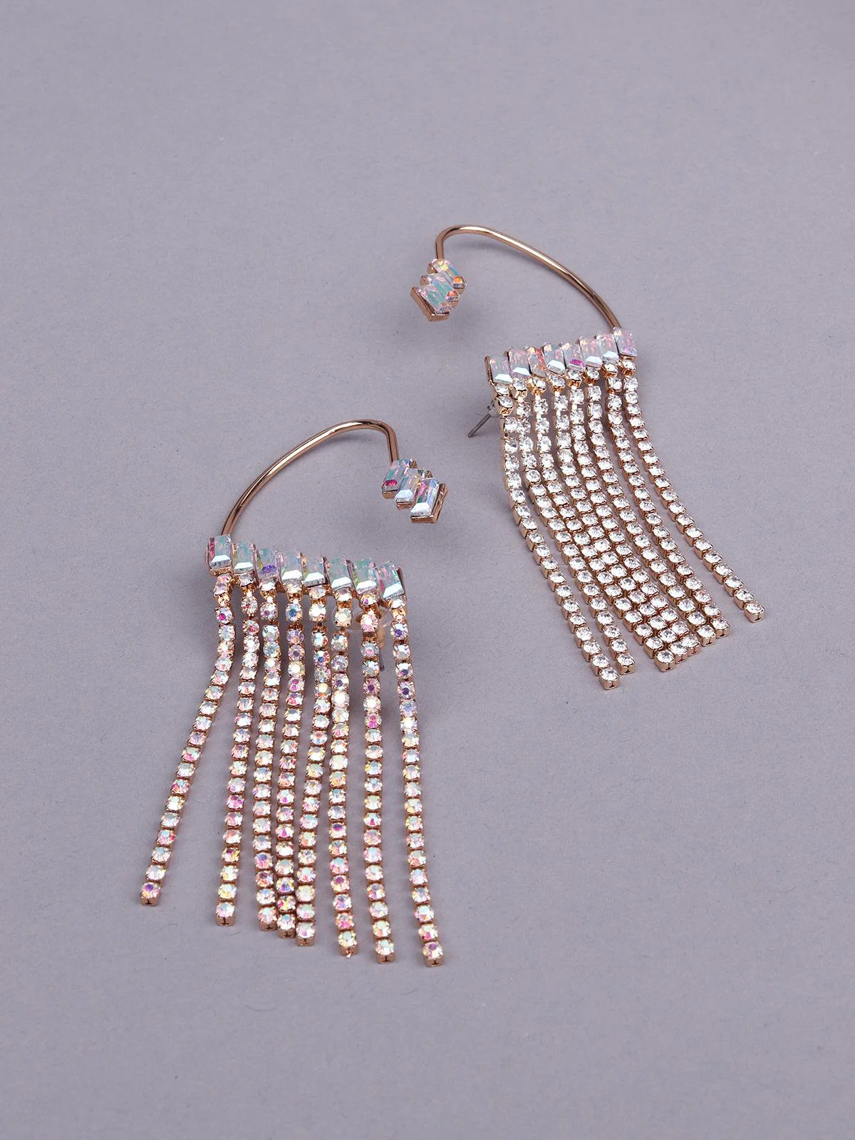Odette Women Gold Drop Metal Earrings - Image 5