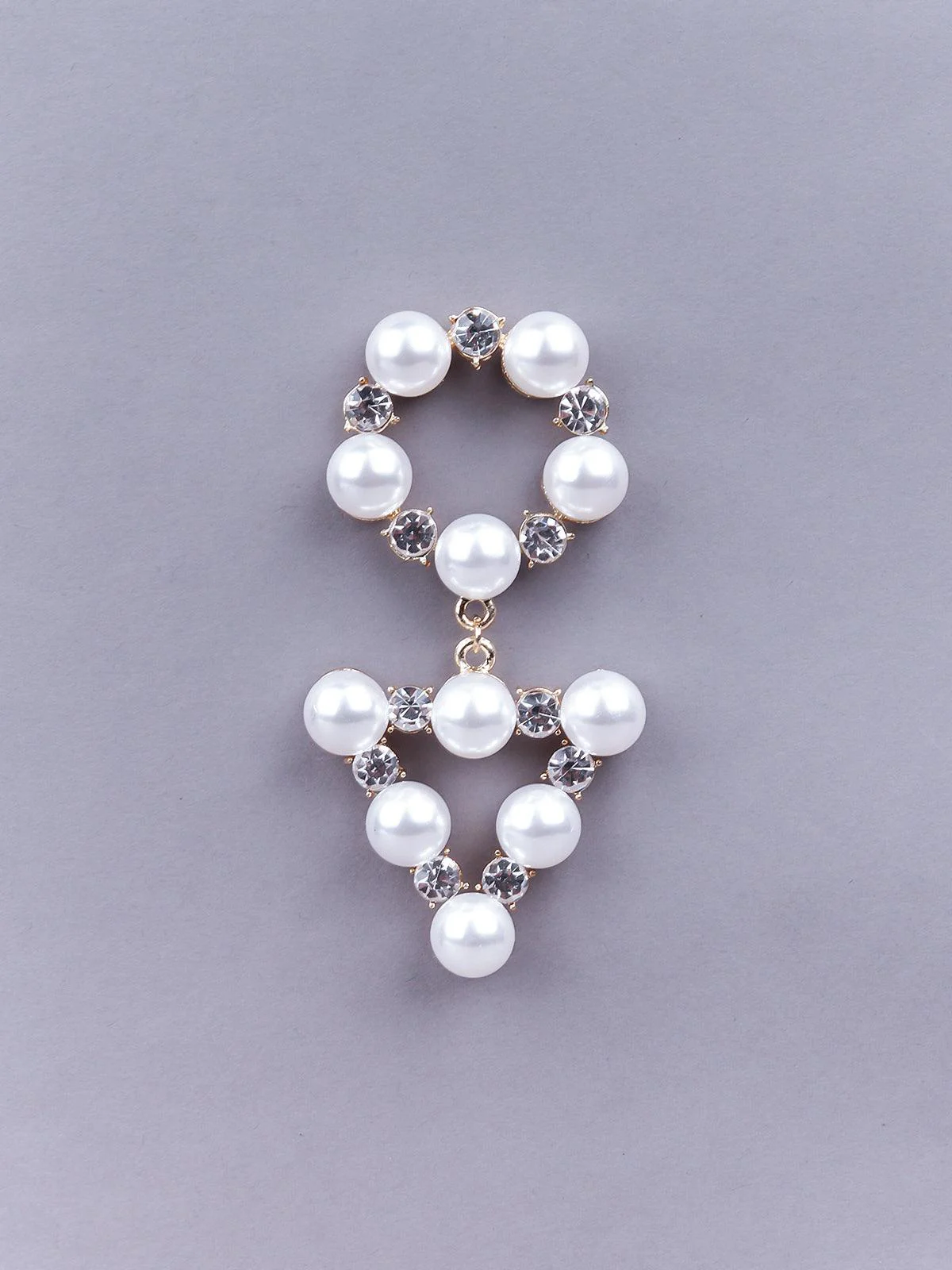 Odette Women White Stunning Pearlmetal Statement Earrings - Image 4