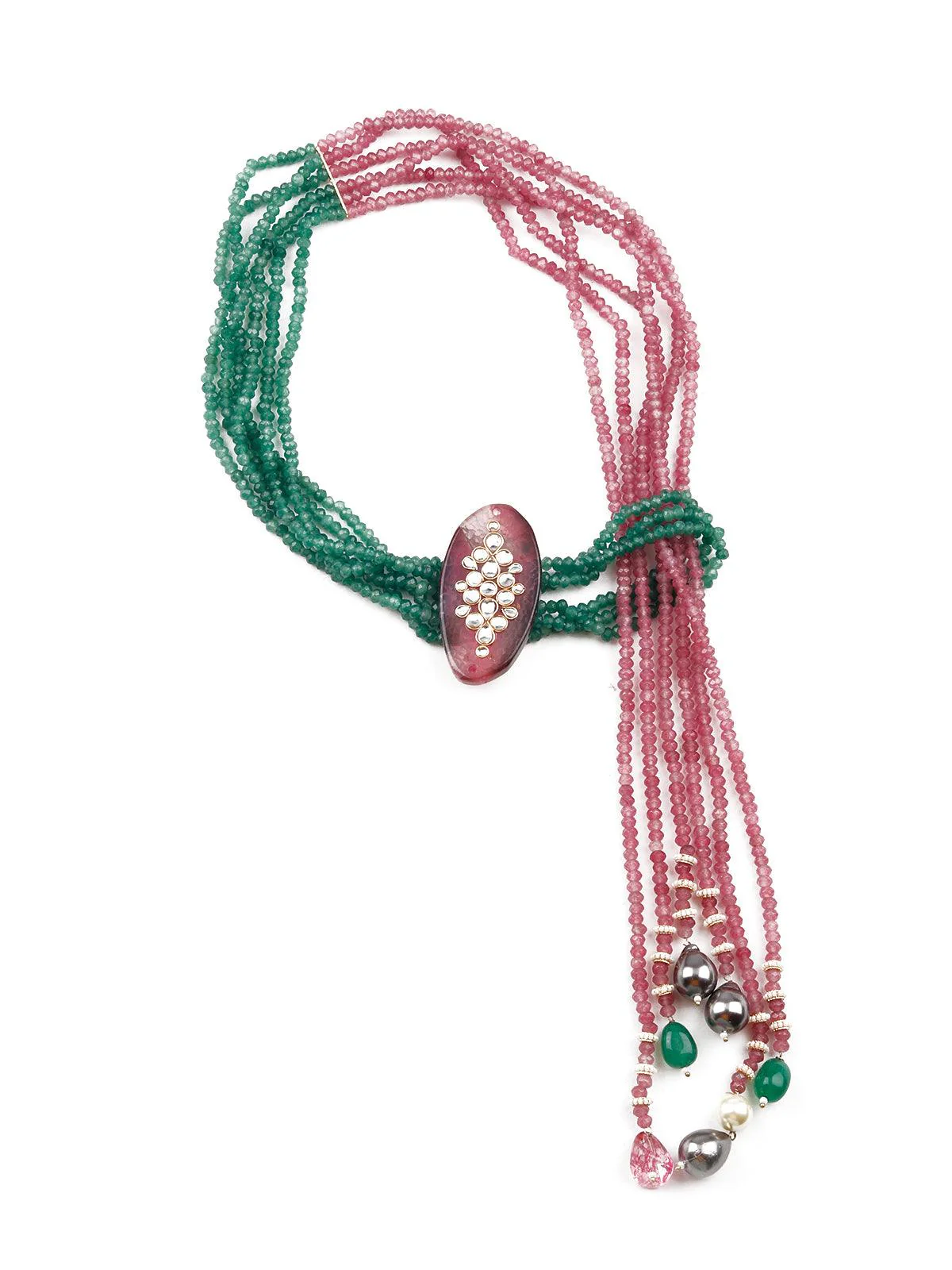 Odette Women Stunning Beaded Statement Multicoloured Necklace - Image 3