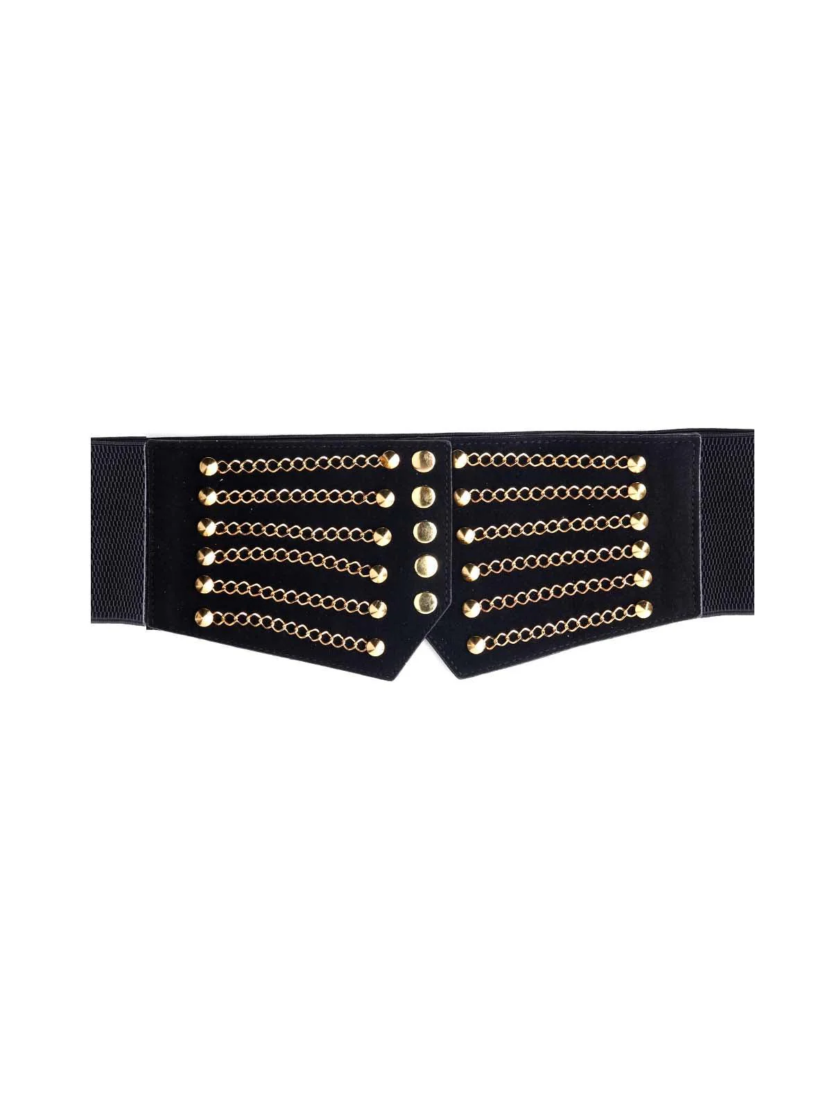 Odette Women Stunning Black Gold Broad Adjustable Belt - Image 3