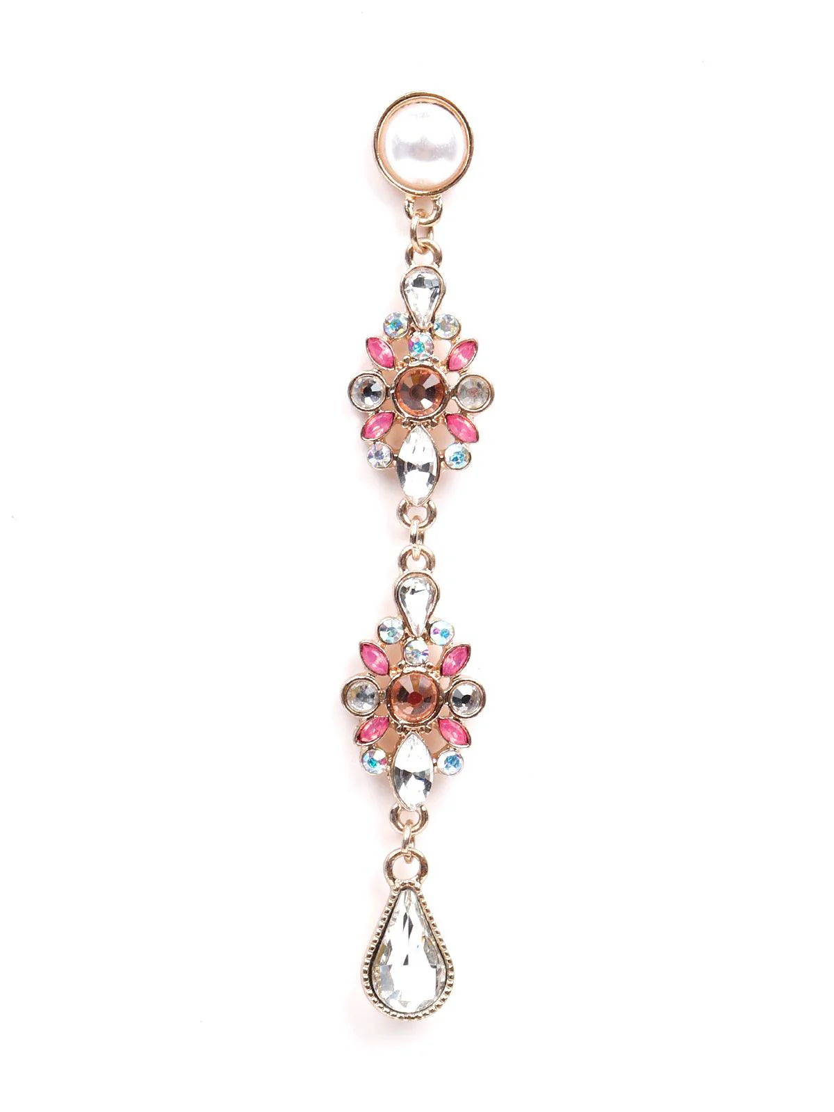 Odette Women Pink Metal Earrings - Image 2