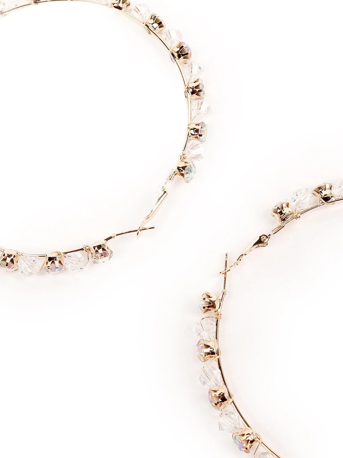 Odette Women Gold Metal Hoops - Image 2