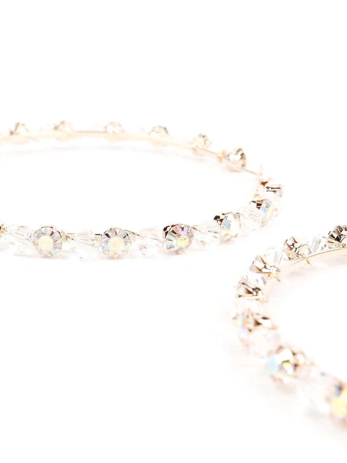 Odette Women Gold Metal Hoops - Image 4
