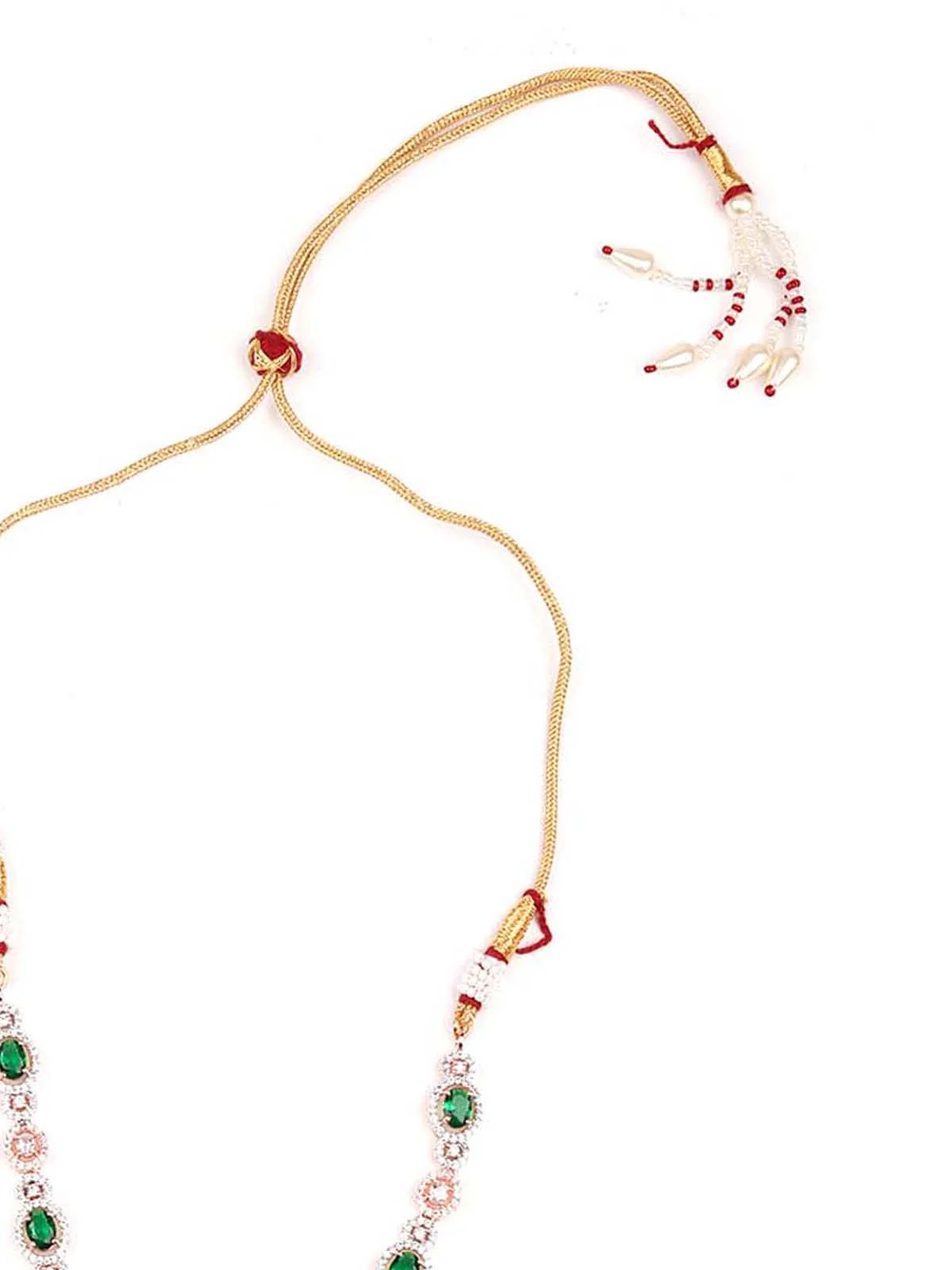 Odette Women Stunning Embellished Green Princess Necklace Set - Image 5
