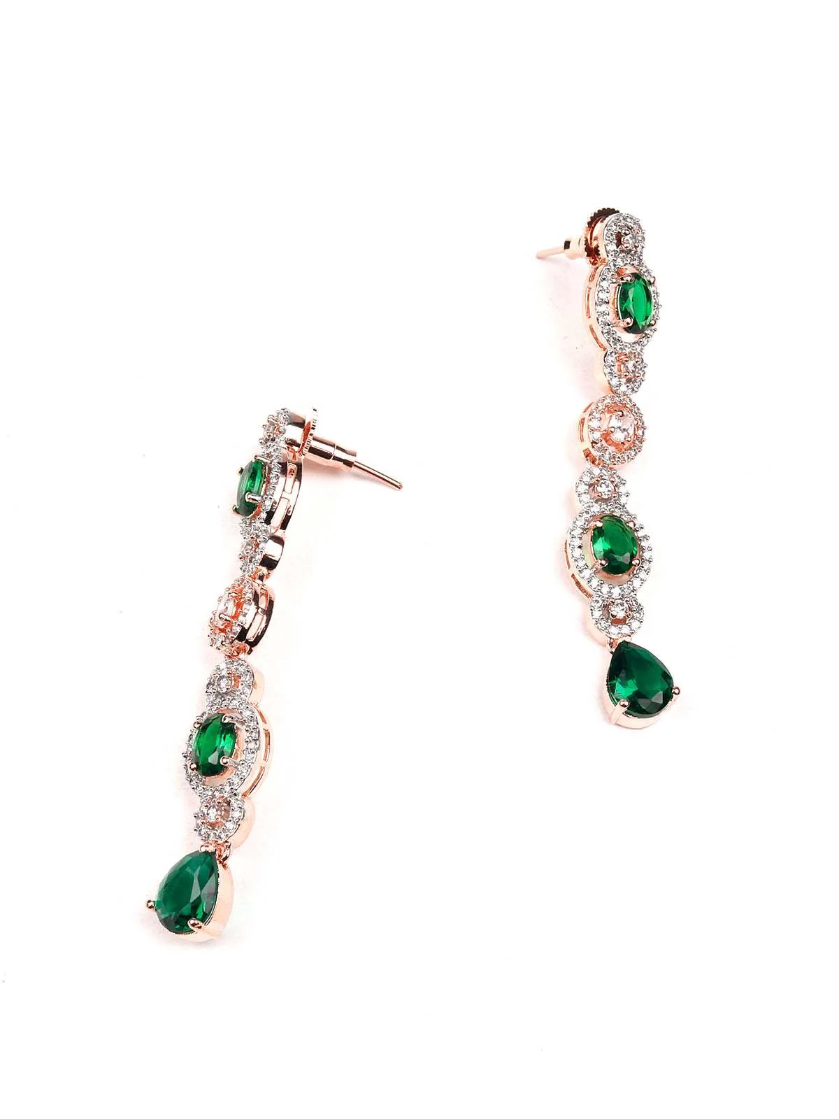 Odette Women Stunning Embellished Green Princess Necklace Set - Image 6