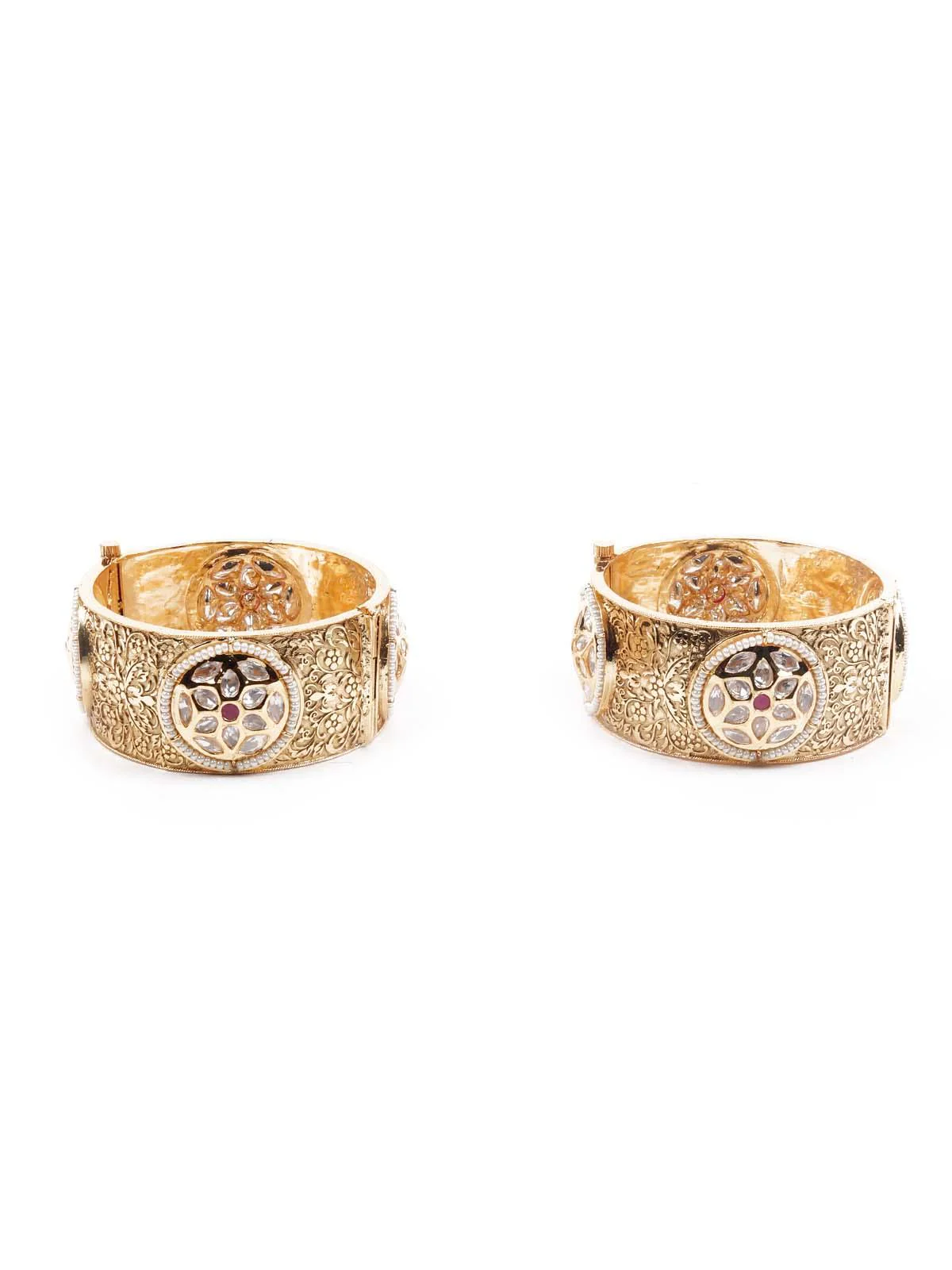 Odette Women Stunning Gold Ethnic Bangle - Image 3