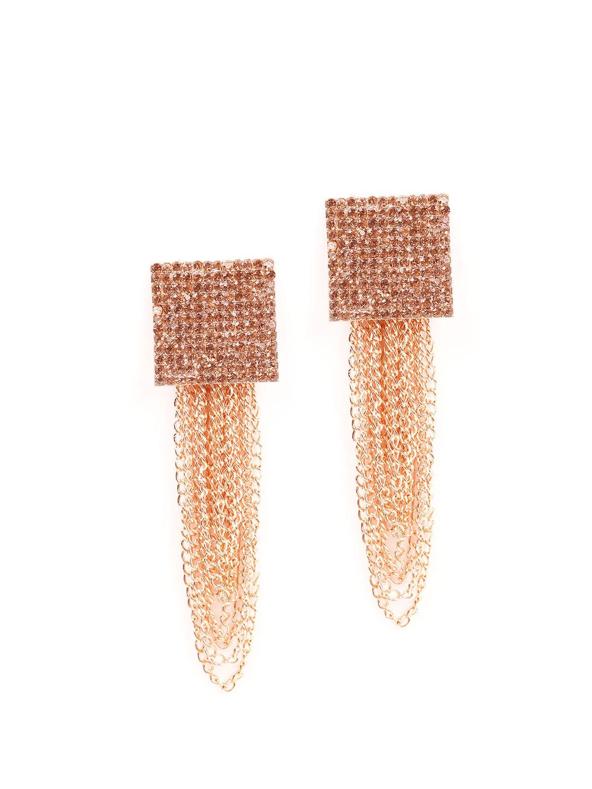 Odette Women Gold Metal Drop Earrings - Image 3