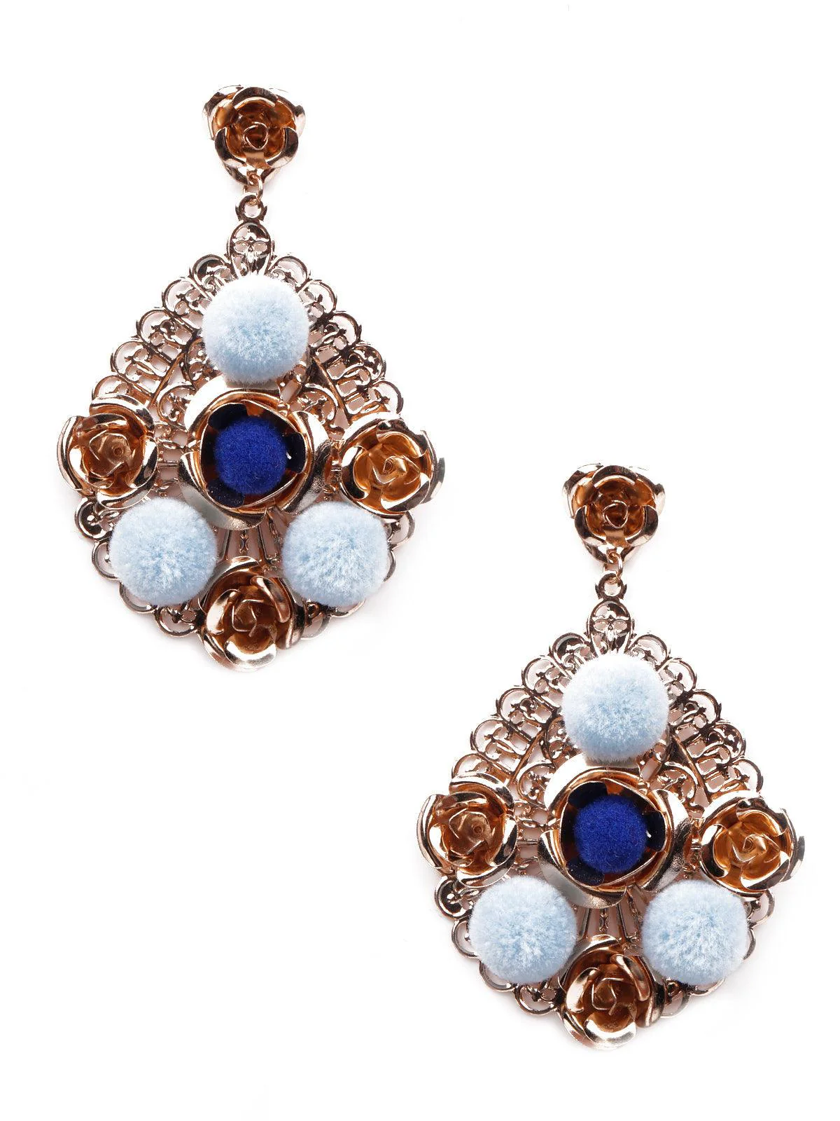 Odette Women Gold Tone Rosey Earrings - Image 3