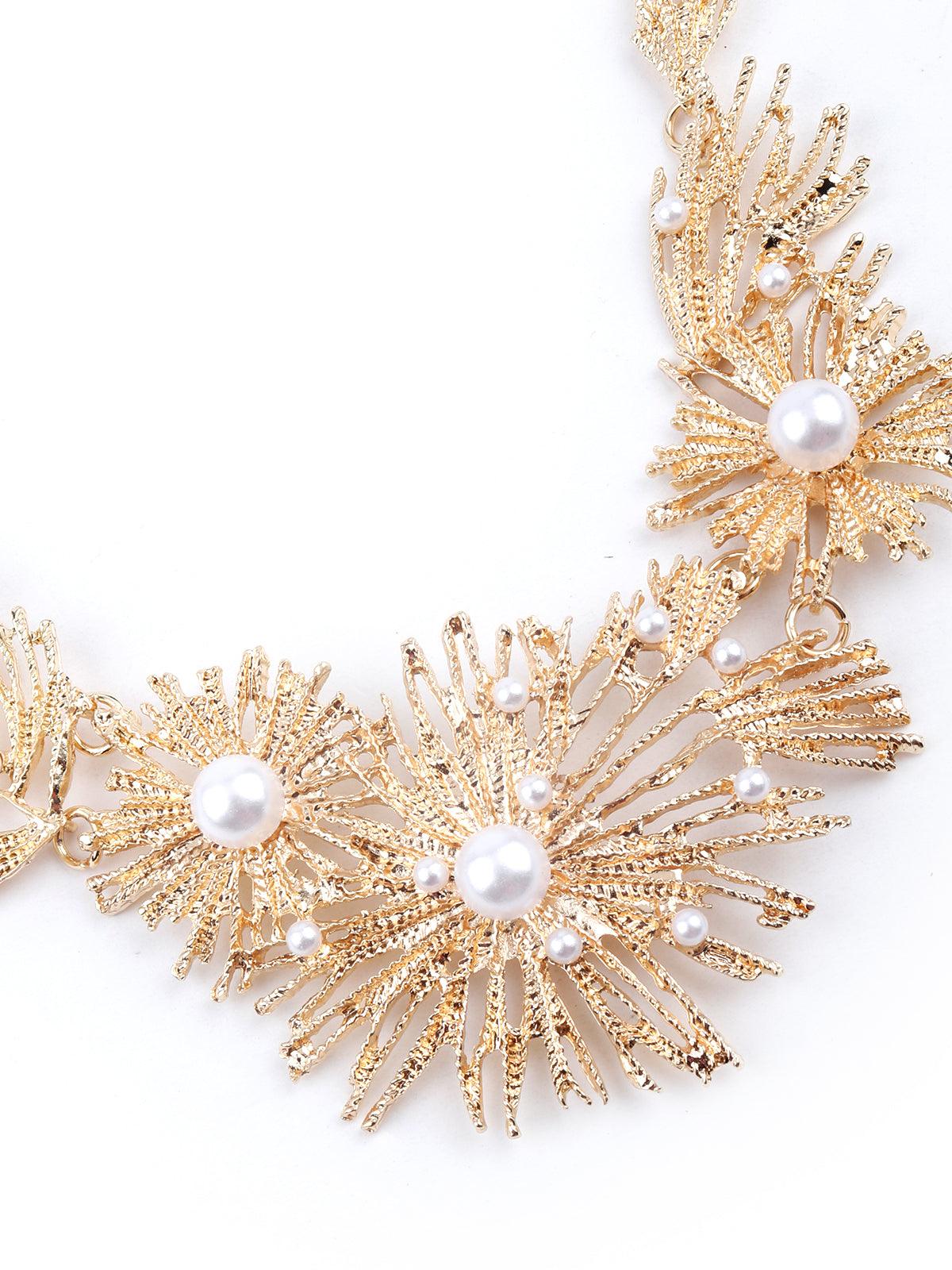 Odette Stunning Gold Tone Sparkly Necklace Set For Women - Image 5