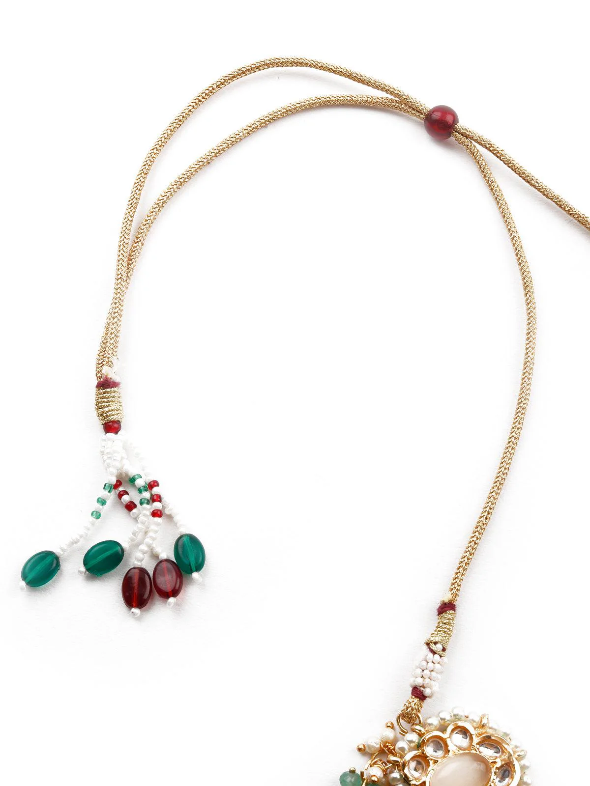 Odette Women Stunning Green Kundan Necklace - Image 6