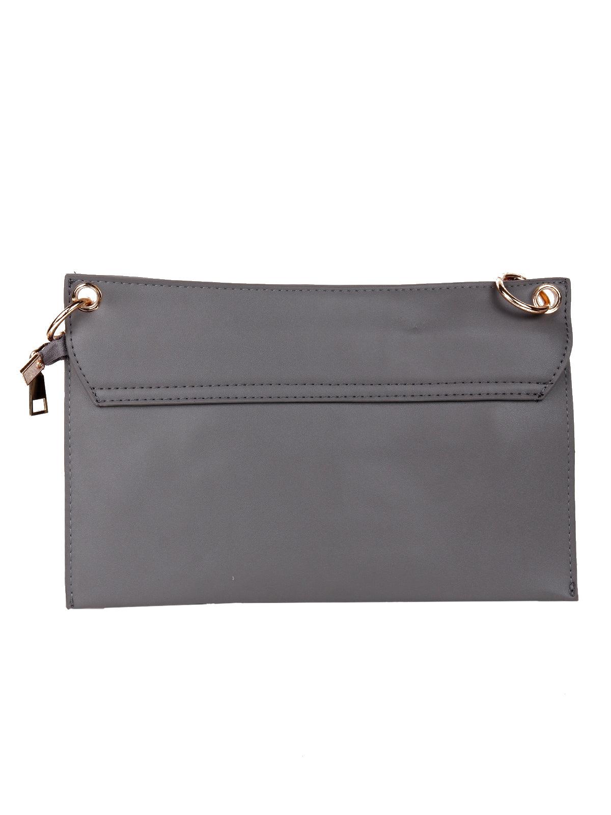 Odette Women Grey Metal Sling Bag - Image 5