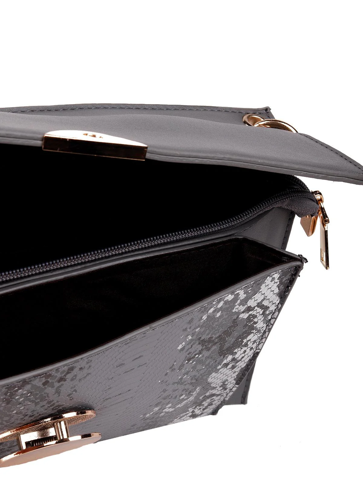 Odette Women Grey Metal Sling Bag - Image 6