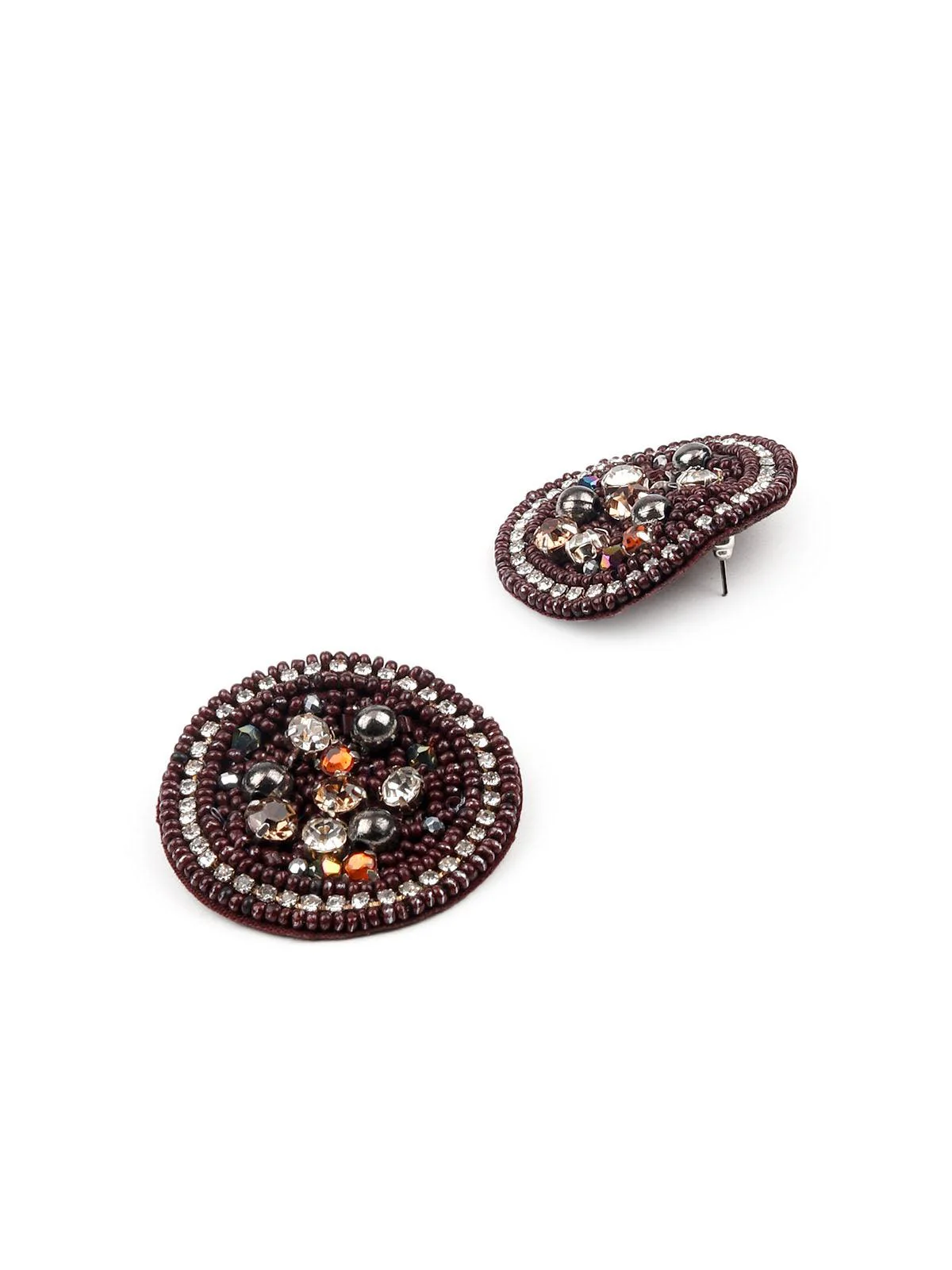 Odette Stunning Maroon Beaded Choker Necklace Set For Women - Image 5