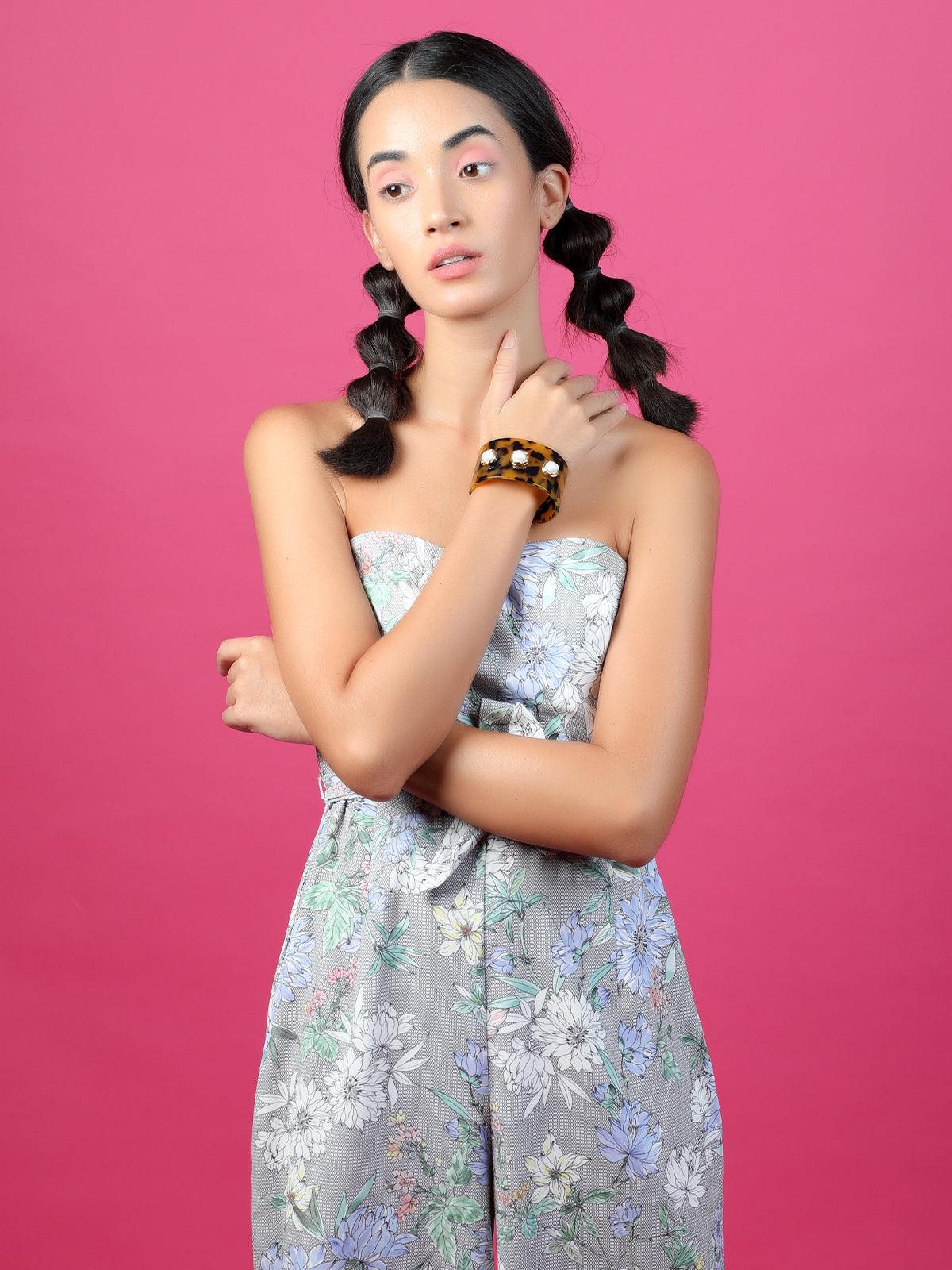 Odette Women Stunning Multicolor Printed Bracelet - Image 2