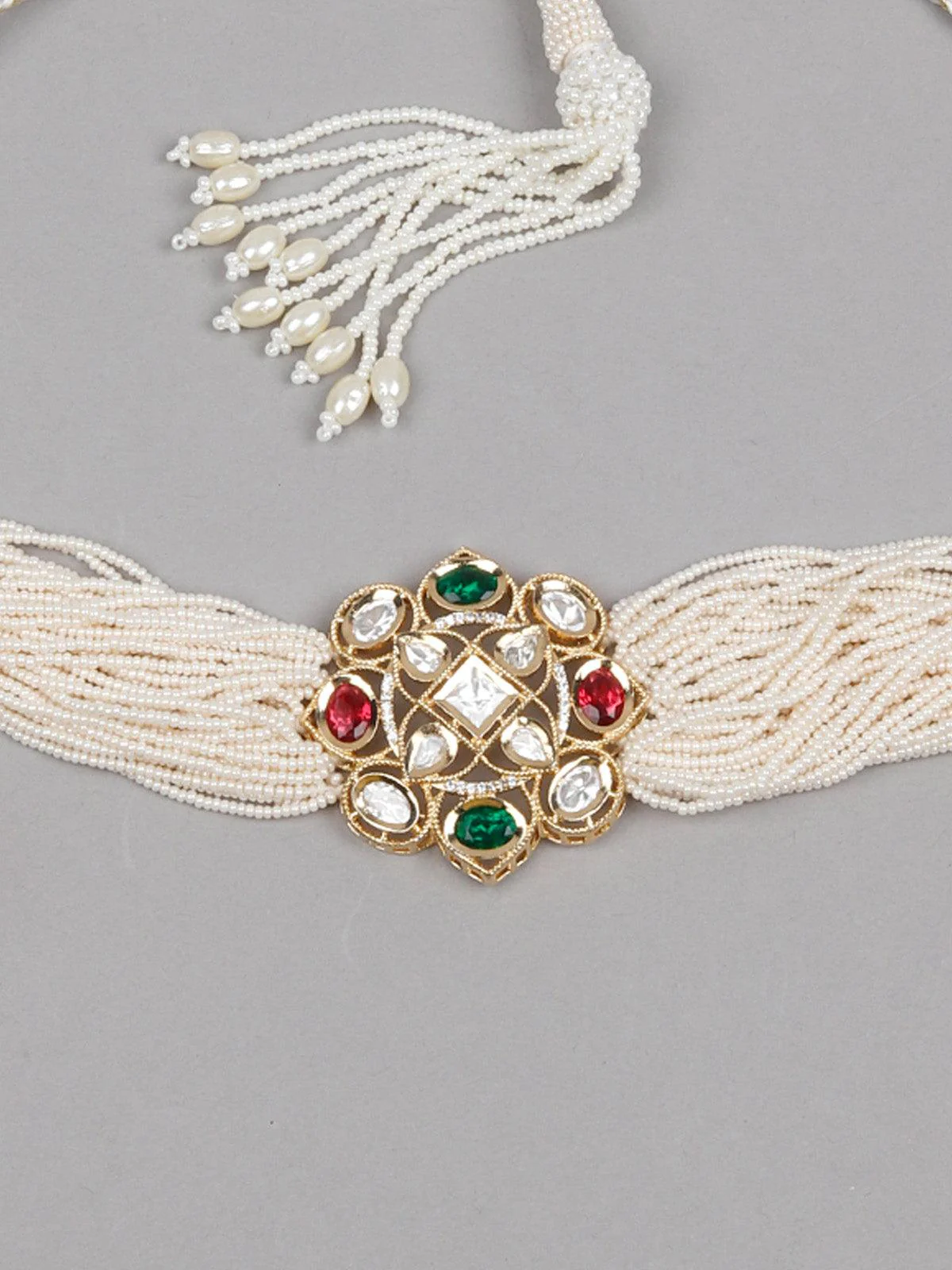 Odette Women Stunning Multicolored Choker Set - Image 4