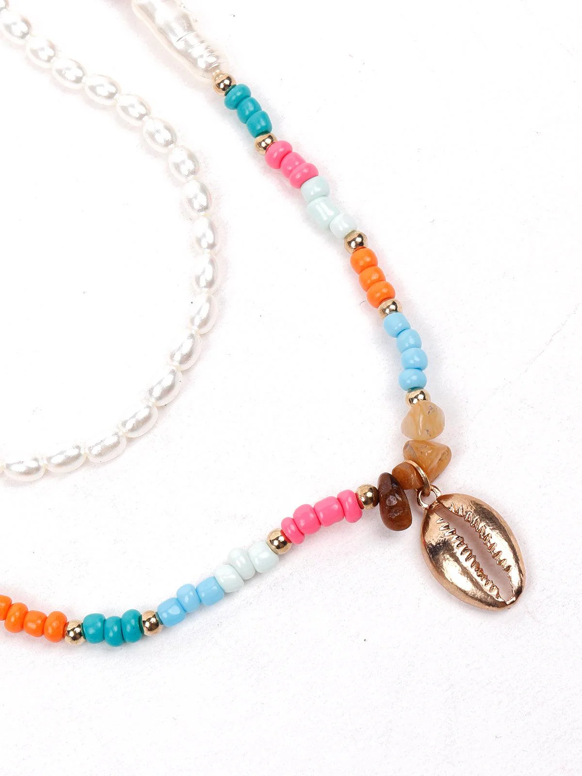 Odette Women Multicoloured Layeredmetal Necklace - Image 3