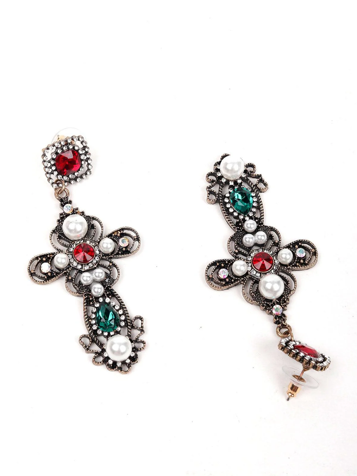 Odette Women Silver Metal Drop Earrings - Image 5