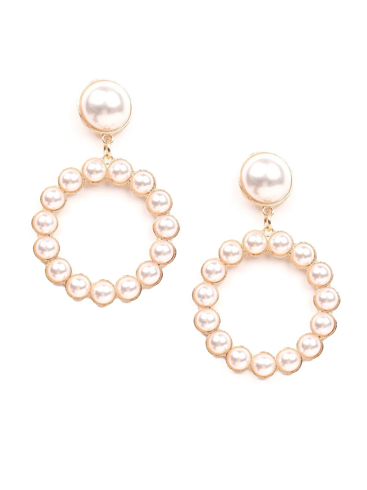 Odette Women White Metal Earrings - Image 3