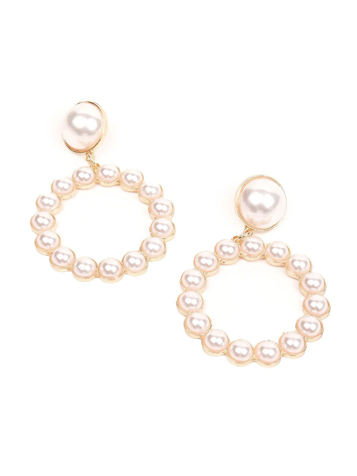Odette Women White Metal Earrings - Image 4