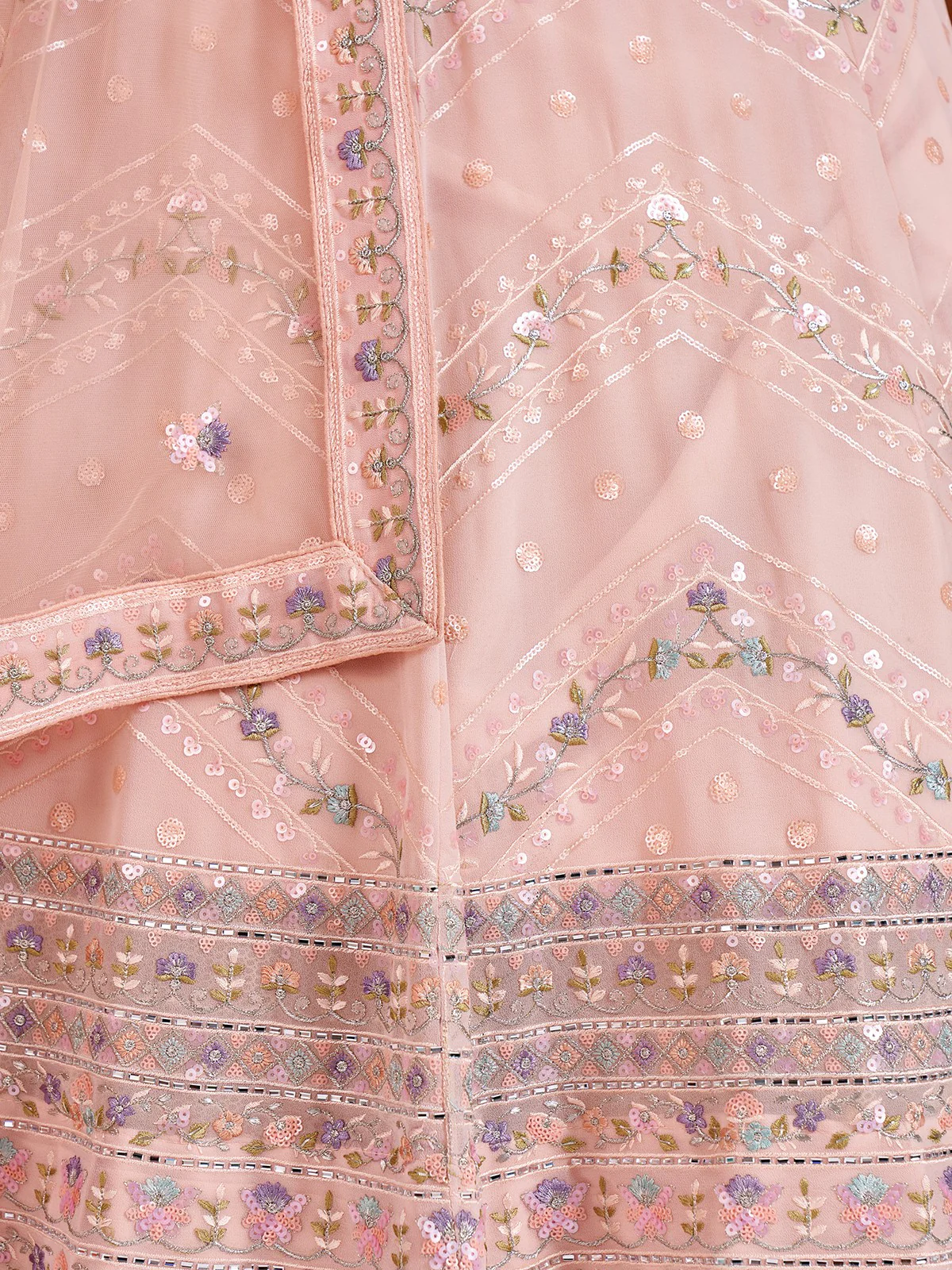 Odette Women Stunning Pink Georgette Semi Stitched Lehenga With Unstitched Blouse - Image 5