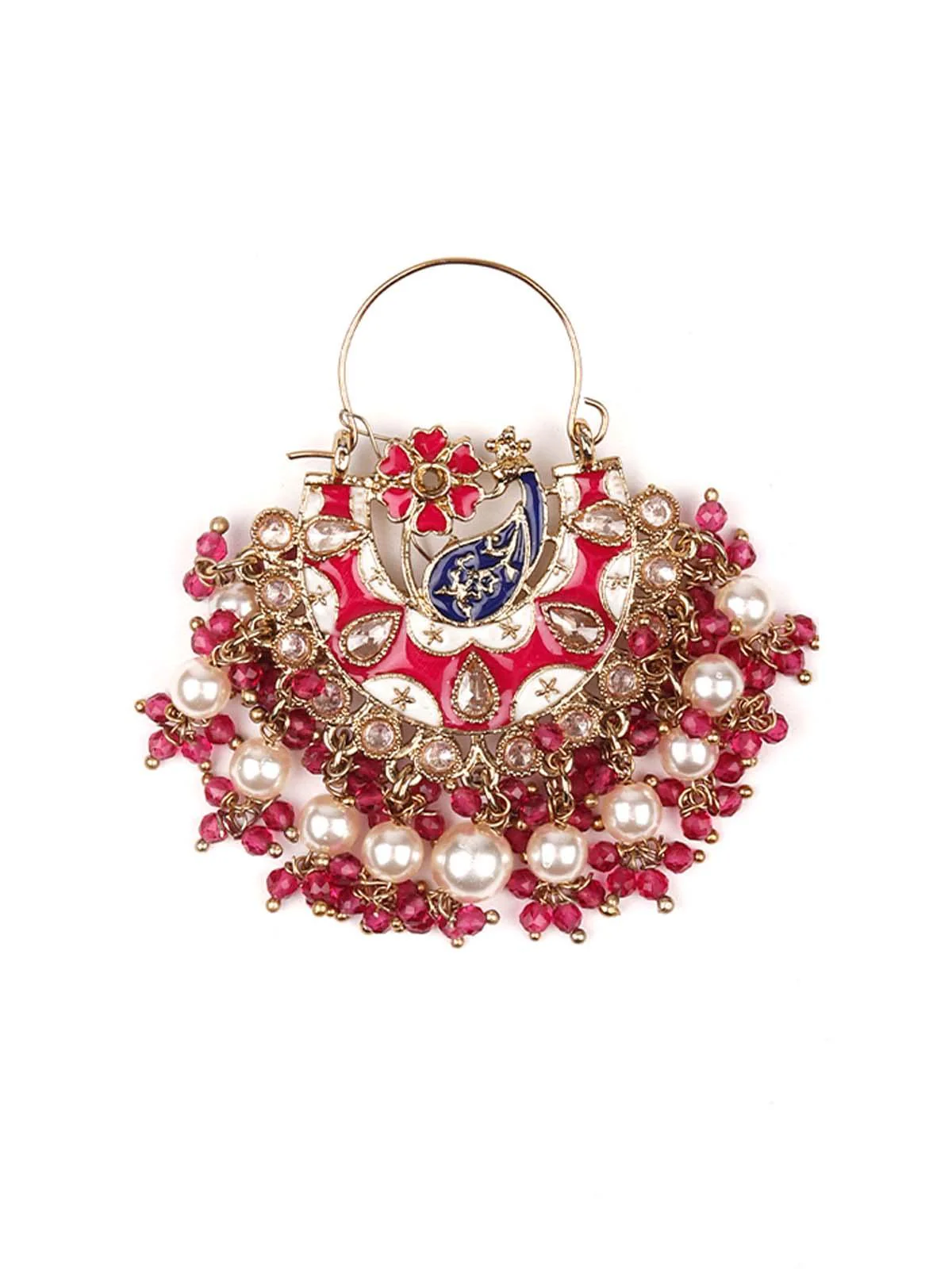 Odette Women Stunning Red Beaded Statement Drop Earrings - Image 4