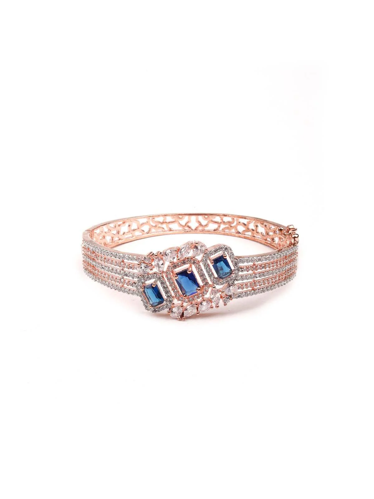 Odette Women Stunning Rose Gold Princess Embellished Bracelet - Image 3