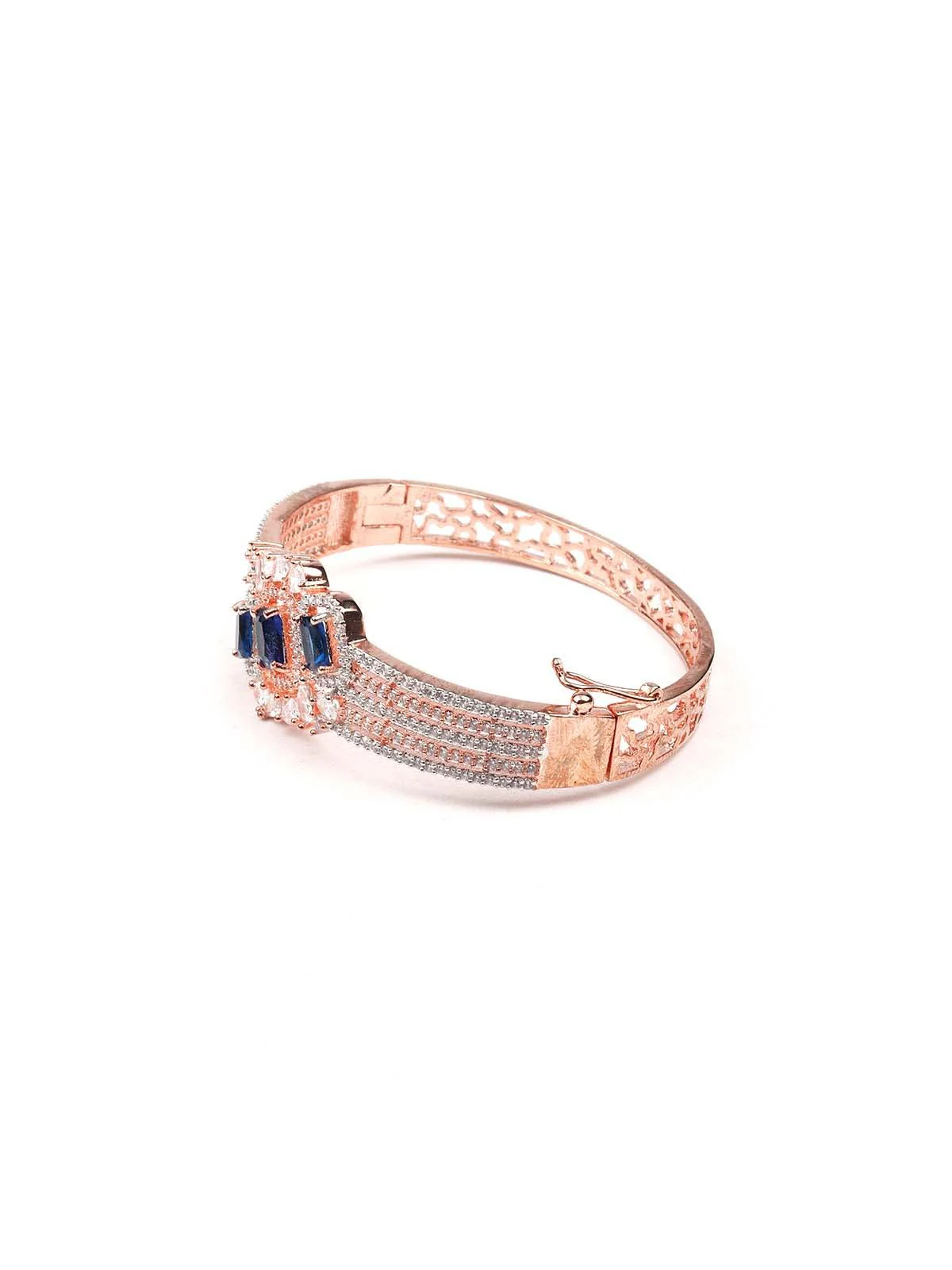 Odette Women Stunning Rose Gold Princess Embellished Bracelet - Image 4