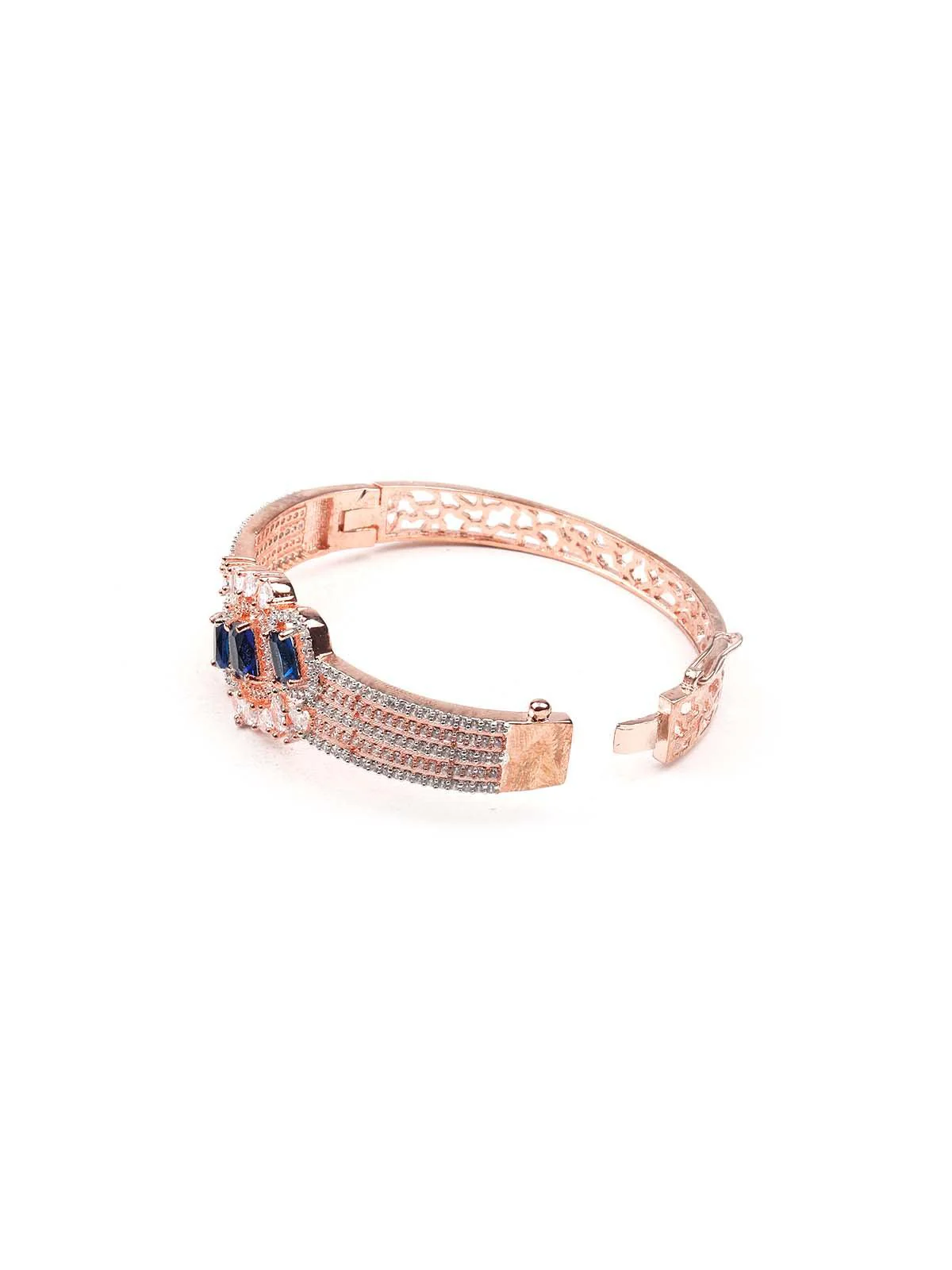 Odette Women Stunning Rose Gold Princess Embellished Bracelet - Image 6