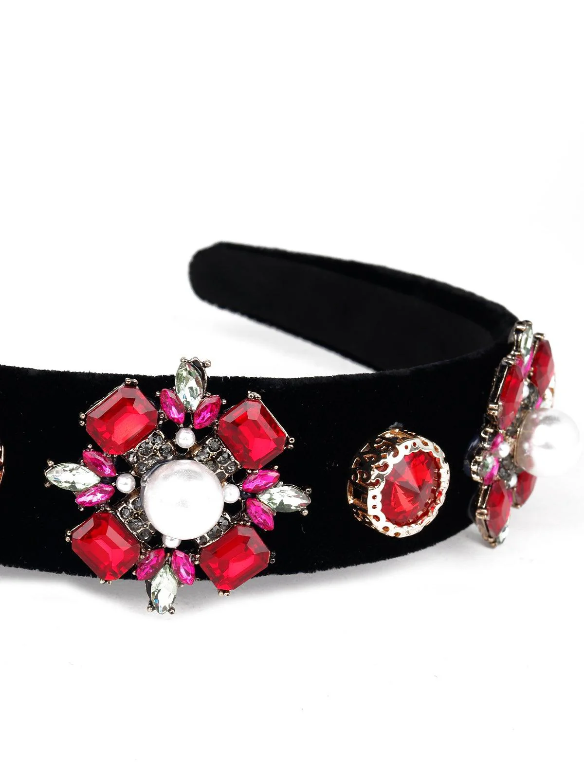 Odette Women Red Rhinestones Hairband - Image 6