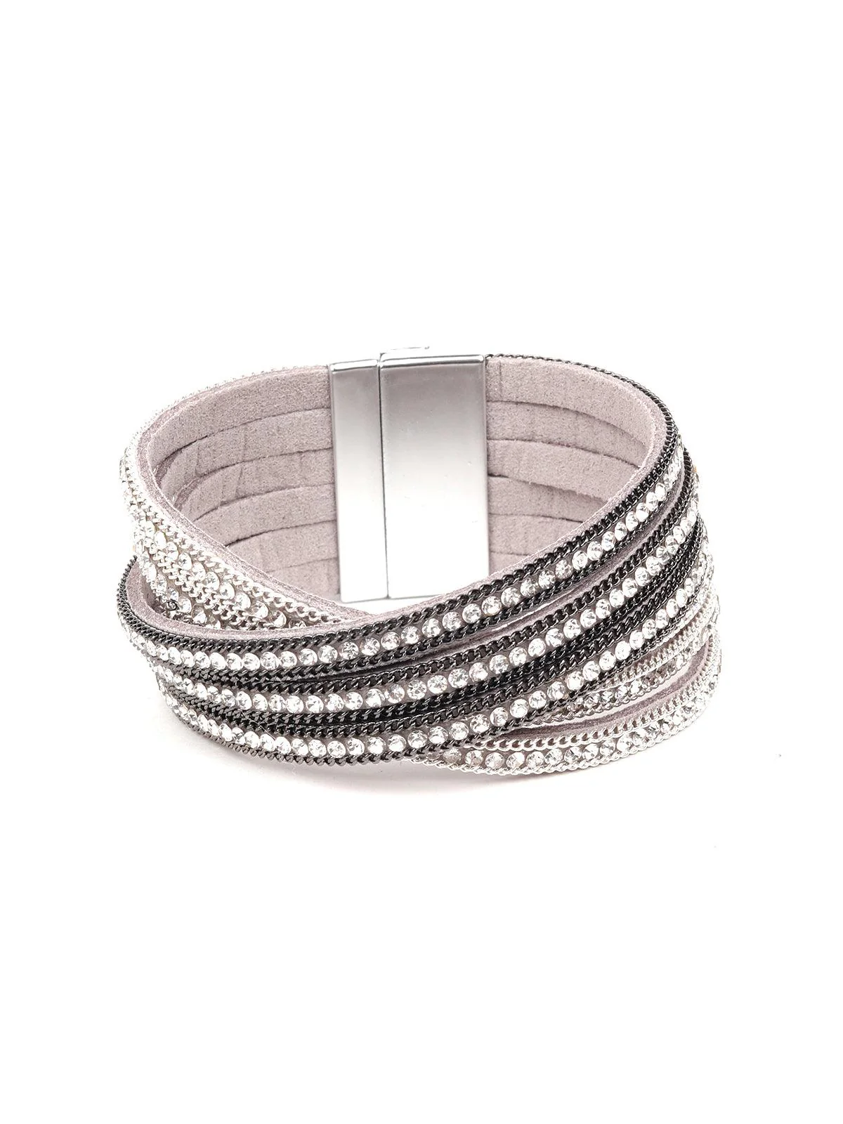 Odette Women Silver Metal Band Bracelet - Image 4