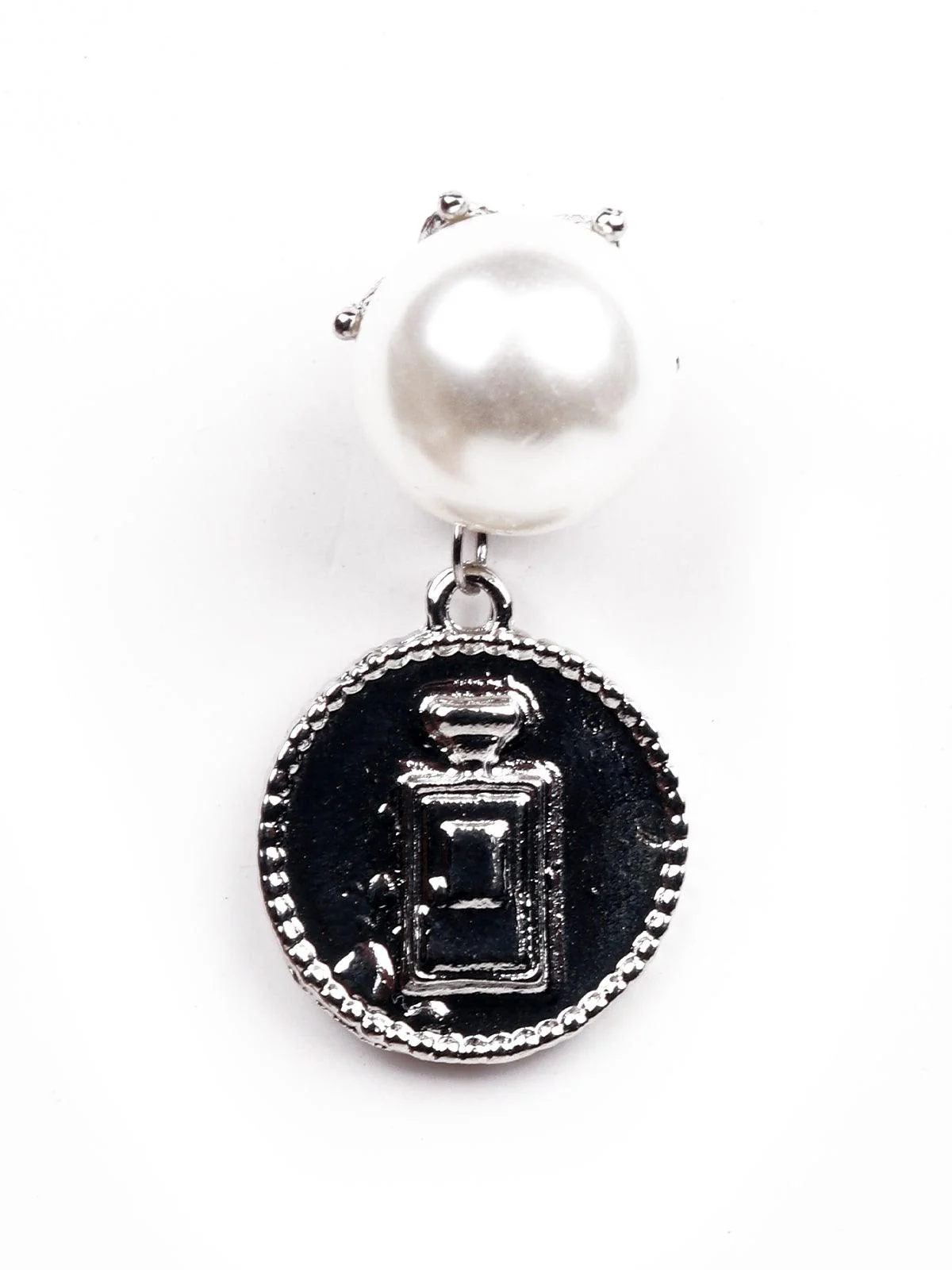 Odette Women Black And White Metal Brooch - Image 5