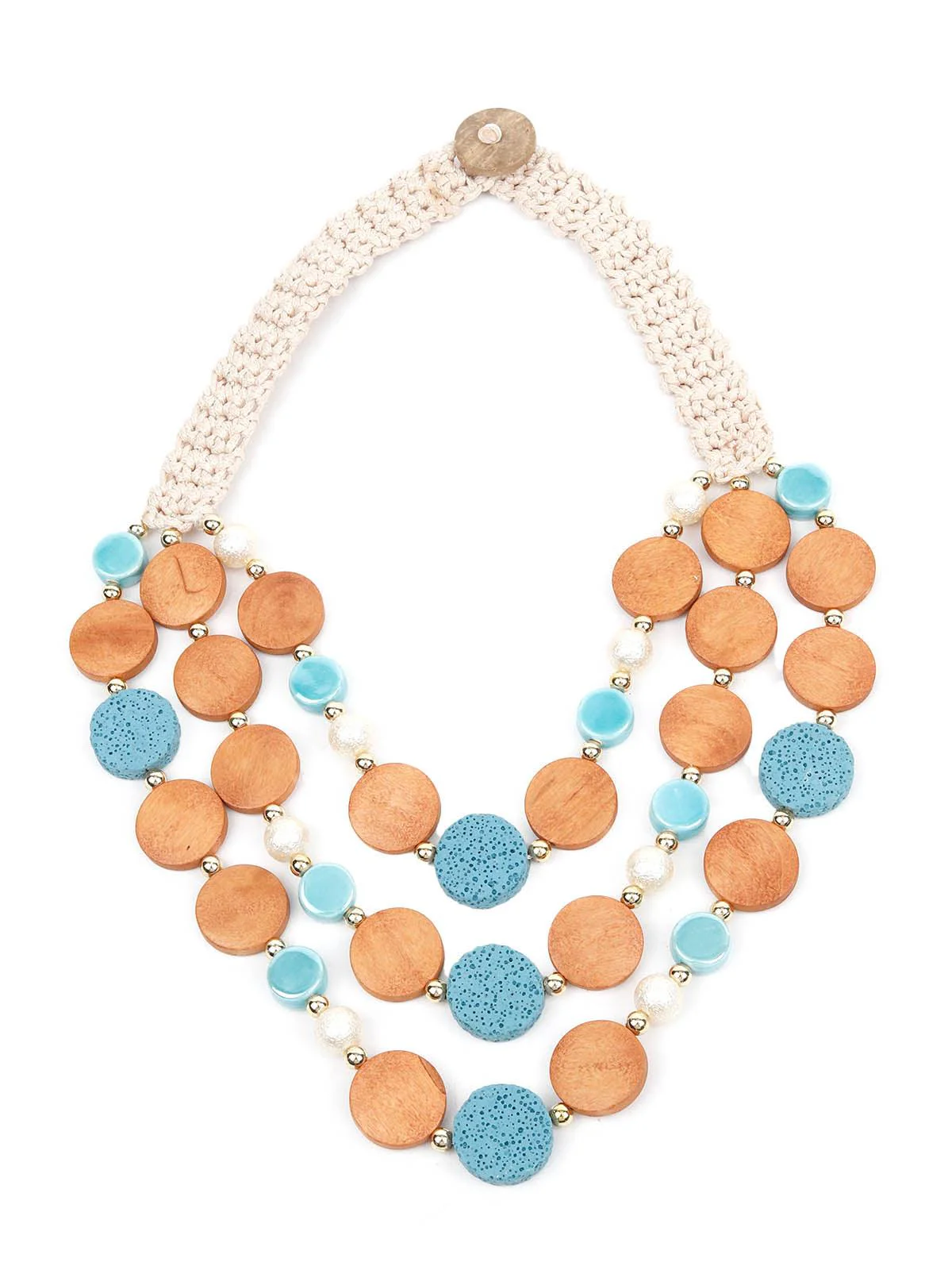 Odette Women Stylish Beads And Crochet Necklace - Image 3