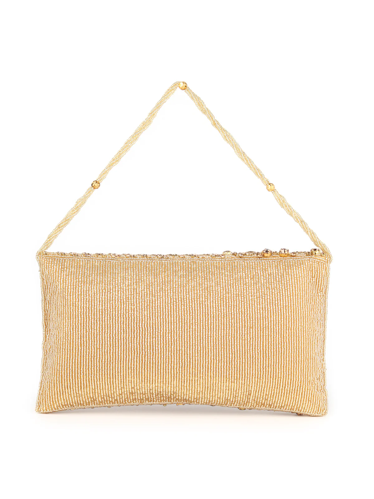 Odette Golden Fabric Sparkling Bridal Clutch For Women - Image 5