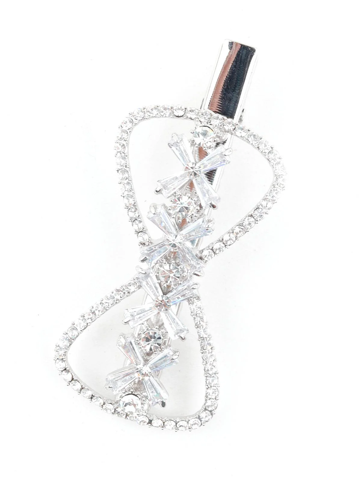 Odette Women Ziva White Crystal Hairclips - Image 4