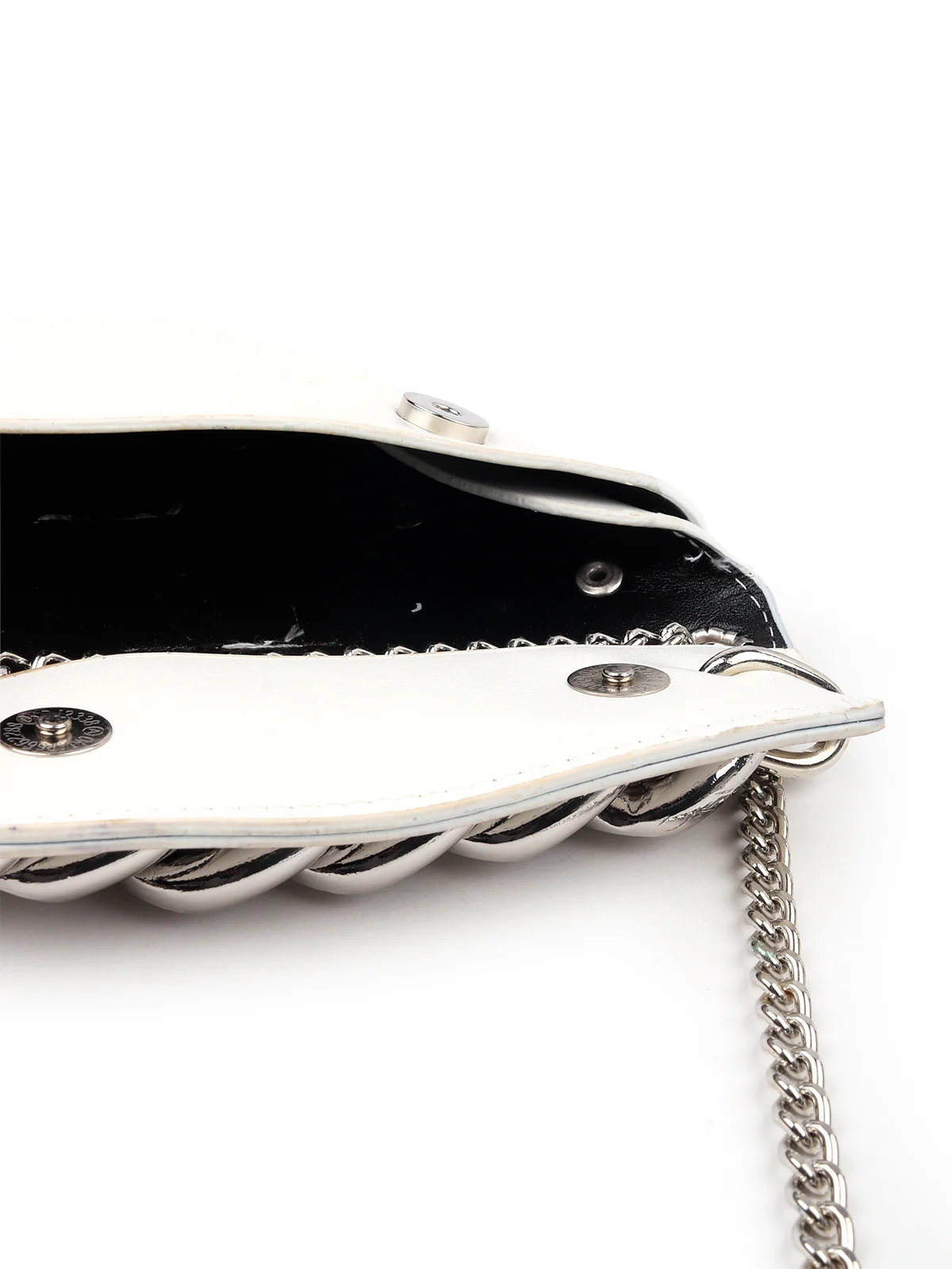 Odette Women Stylish White Pouch With Belt - Image 6