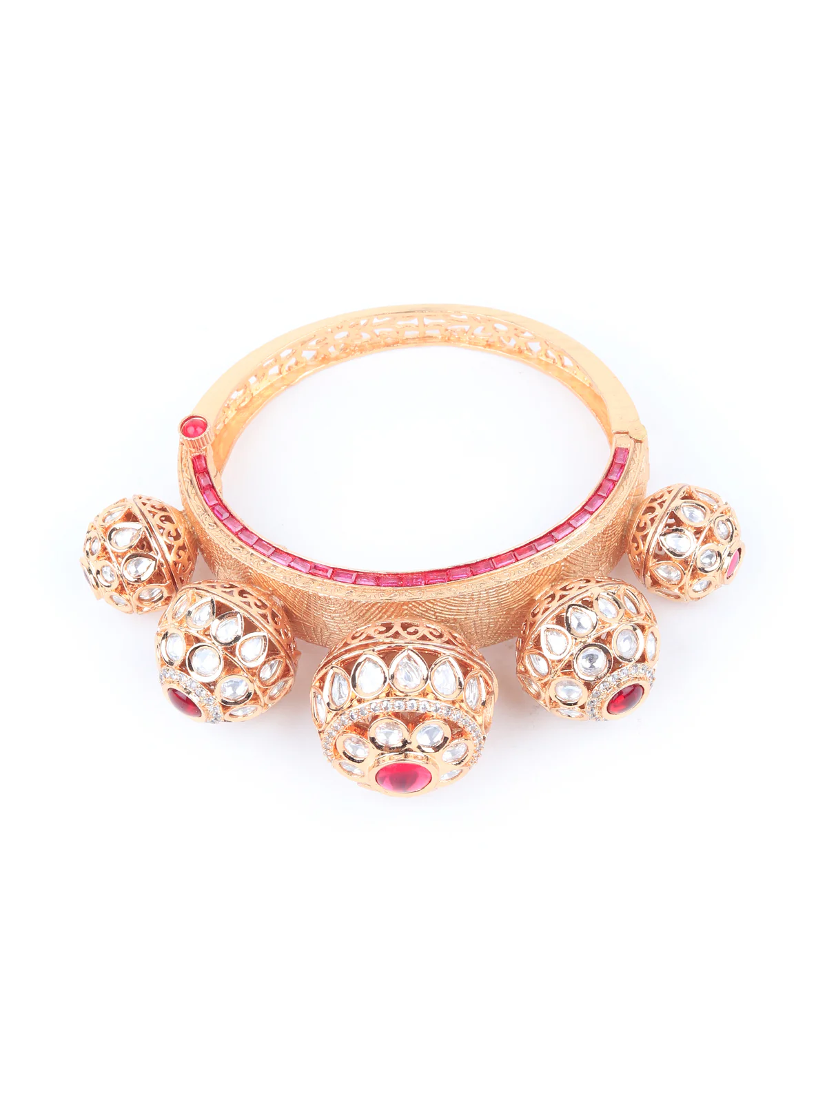 Odette Women Stylish White Stone Studded Gold Bracelet - Image 3