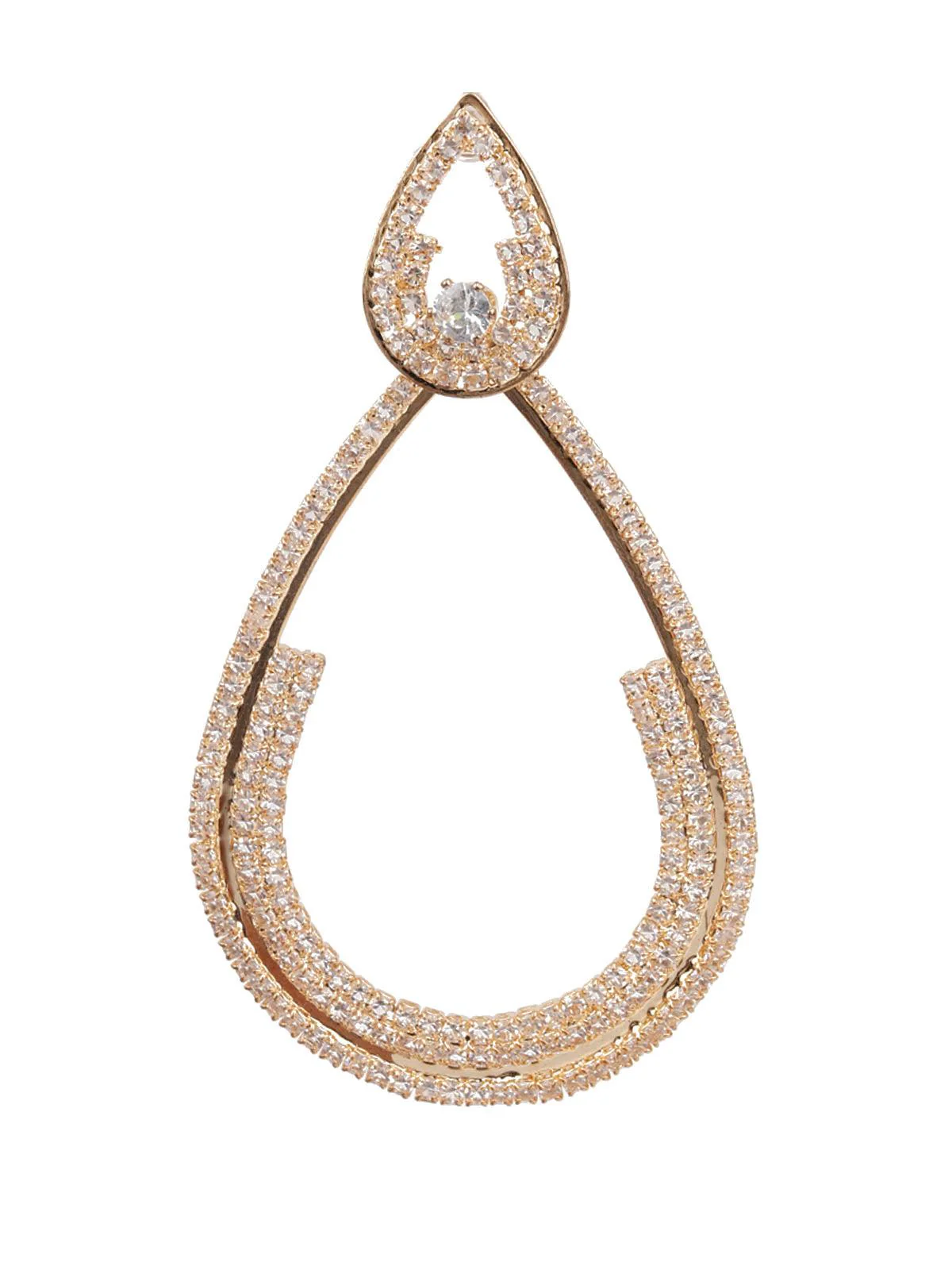 Odette Women Sunshine Gold And White Teardrop Earrings - Image 2