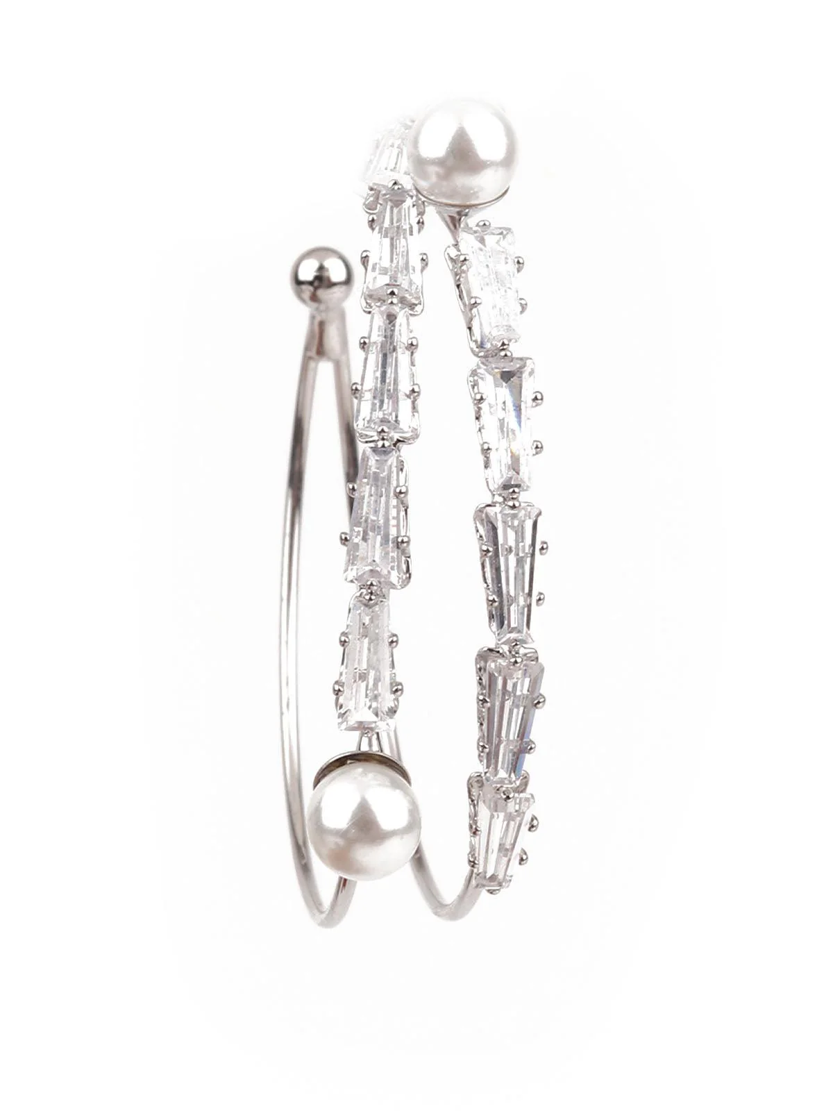 Odette Women Sunshine White Hoops Earrings - Image 2