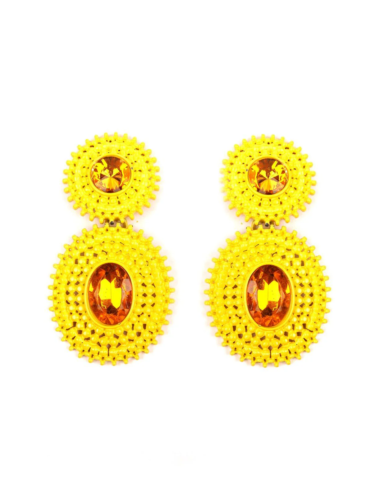 Odette Women Yellow Metal Earrings - Image 3
