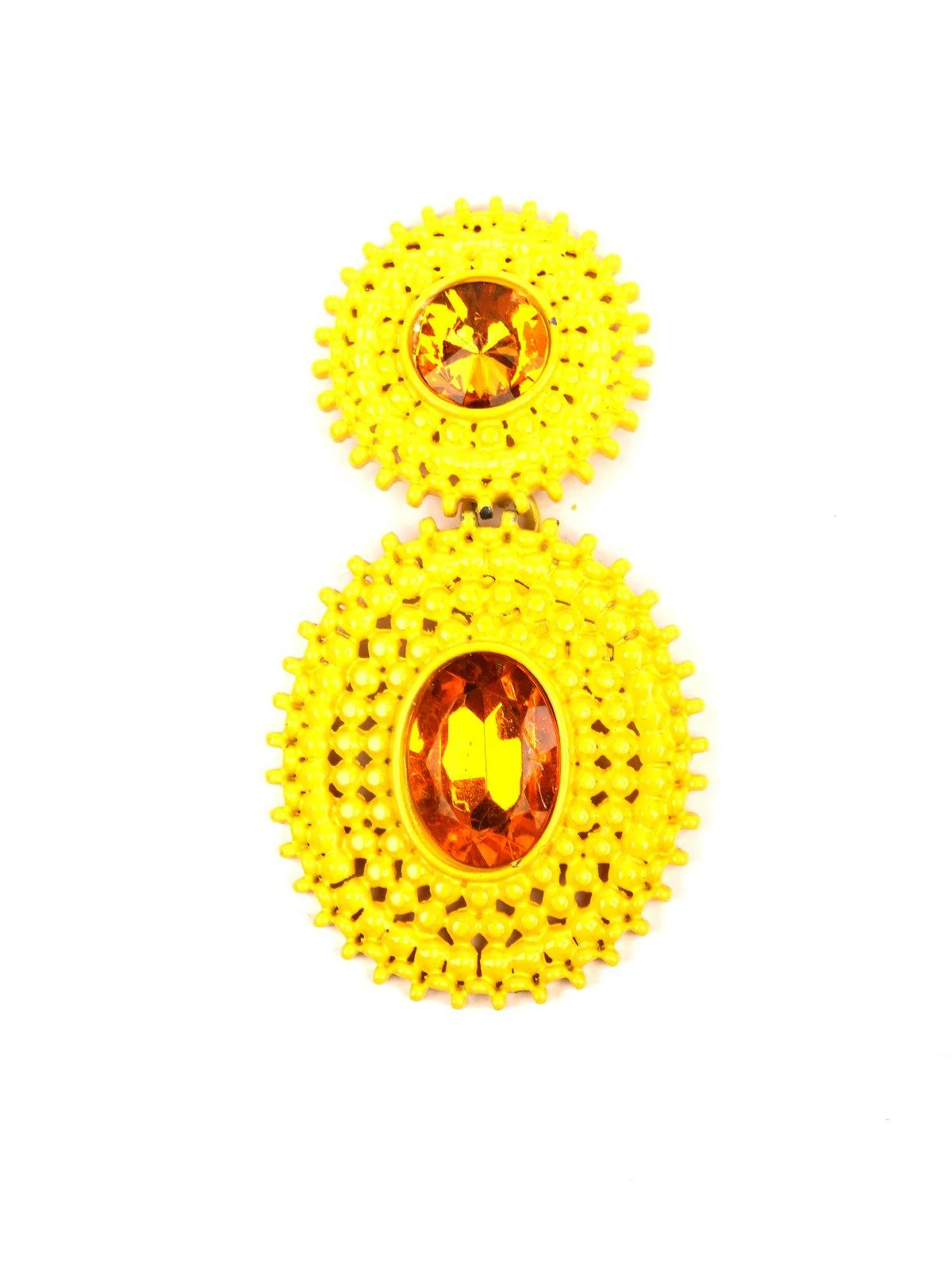 Odette Women Yellow Metal Earrings - Image 4