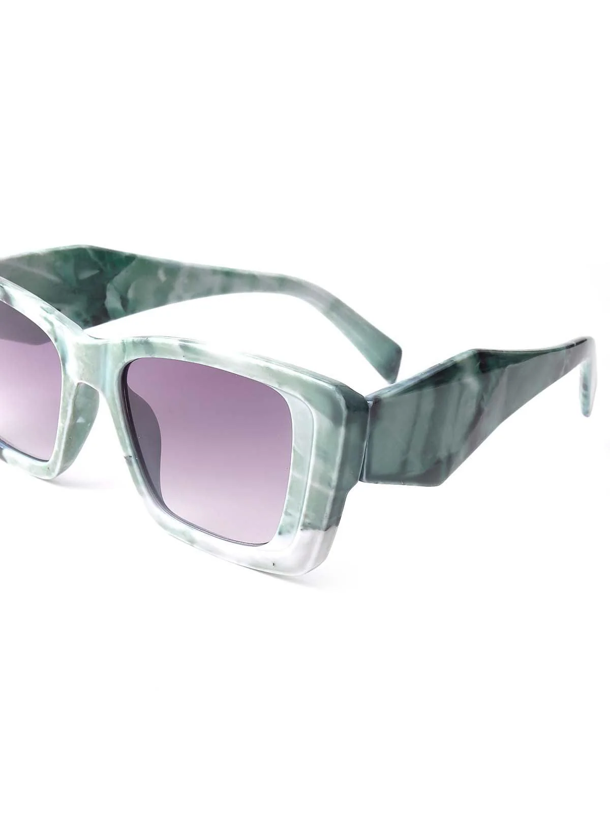 Odette Super Beachy Green Printed Sunglasses For Women - Image 5